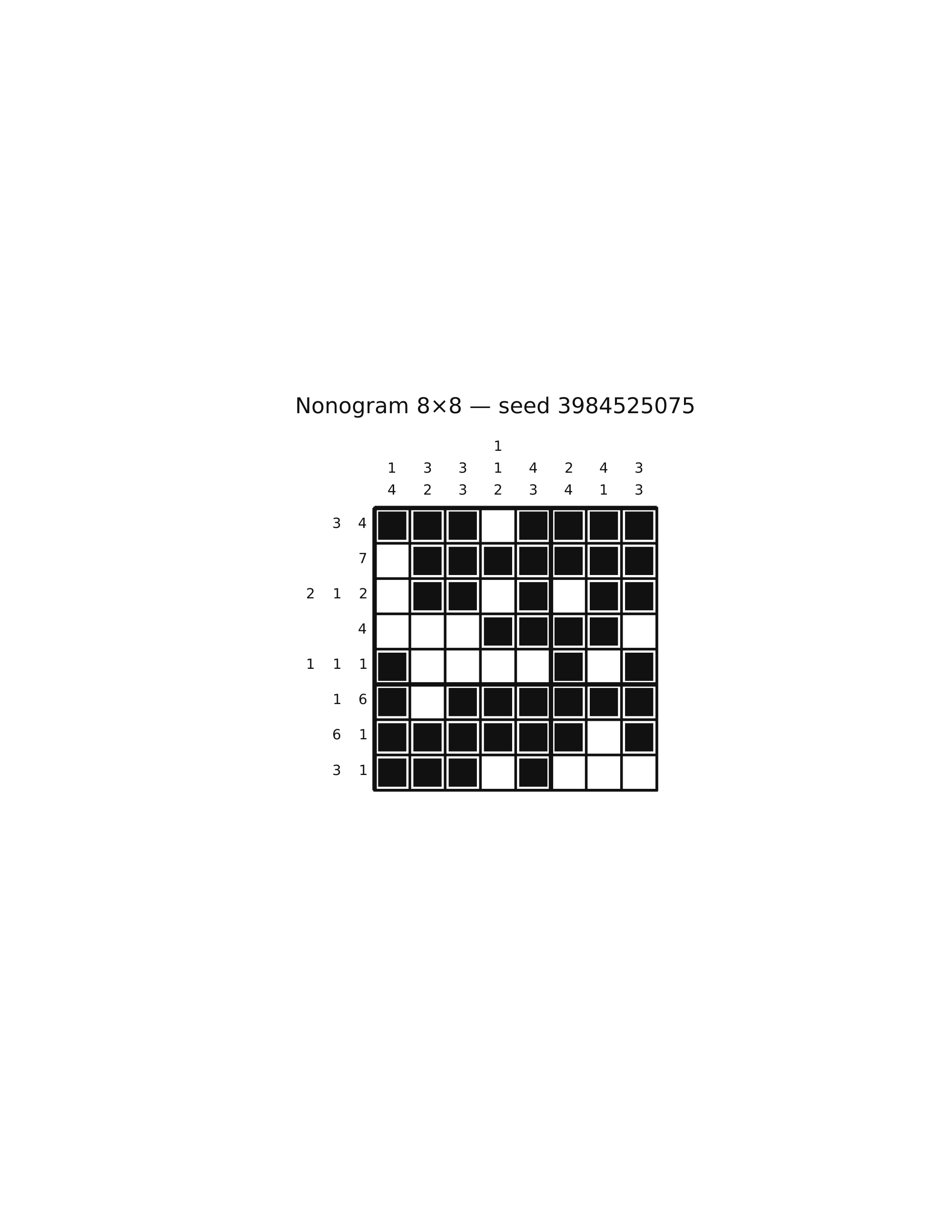 Nonogram 8×8 #27 — solution