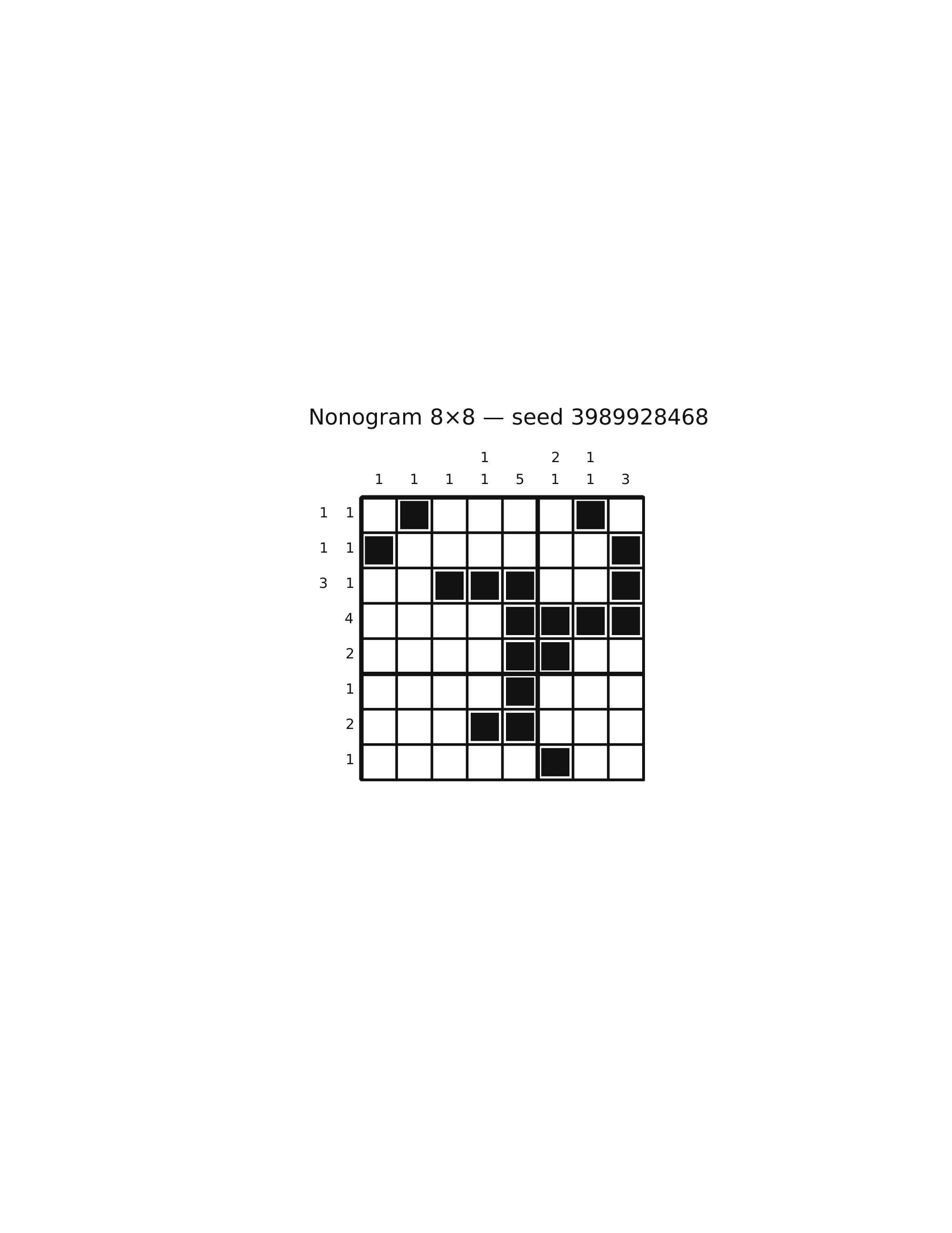 Nonogram 8×8 #10 — solution