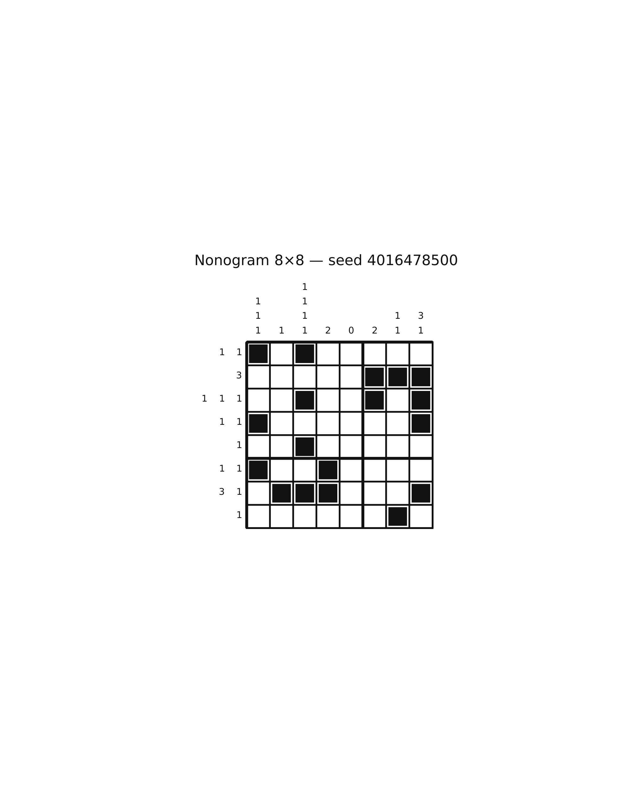 Nonogram 8×8 #69 — solution