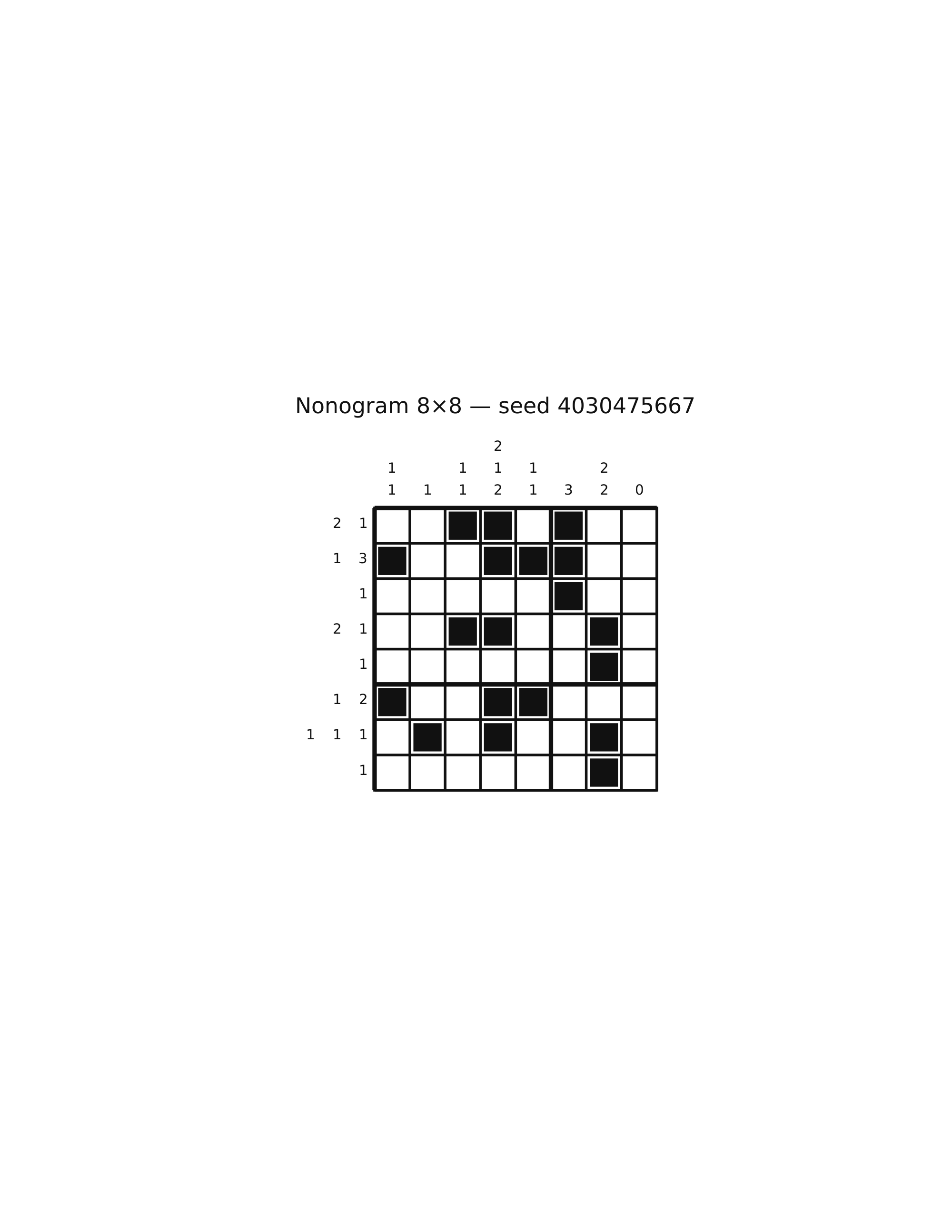 Nonogram 8×8 #87 — solution