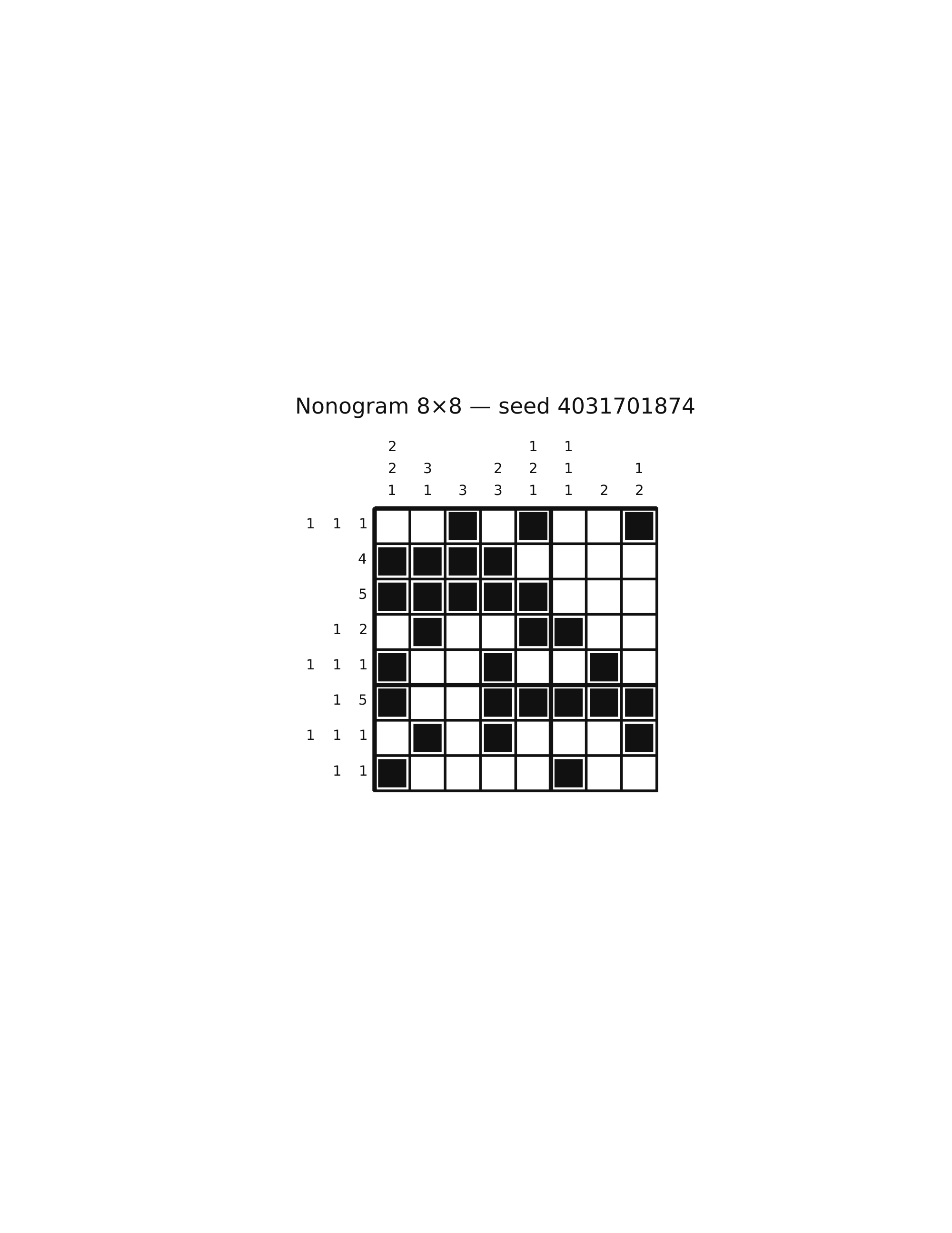 Nonogram 8×8 #74 — solution