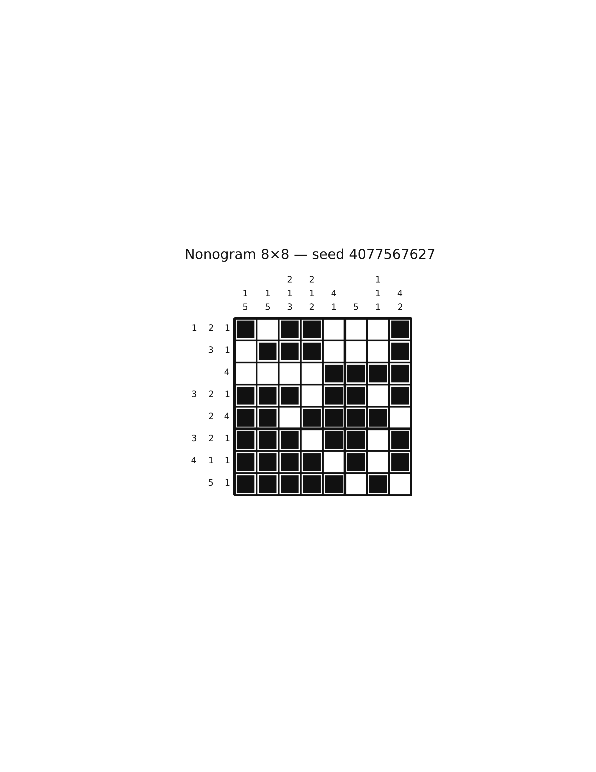 Nonogram 8×8 #73 — solution
