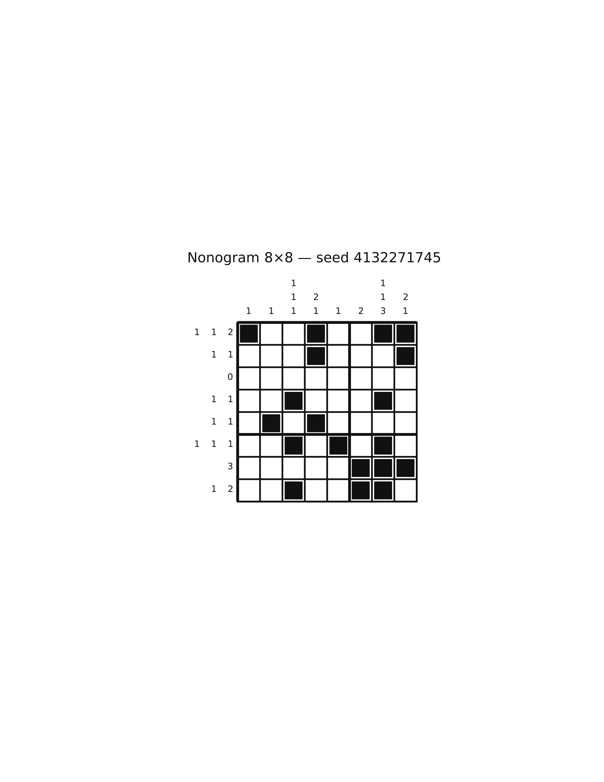Nonogram 8×8 #5 — solution