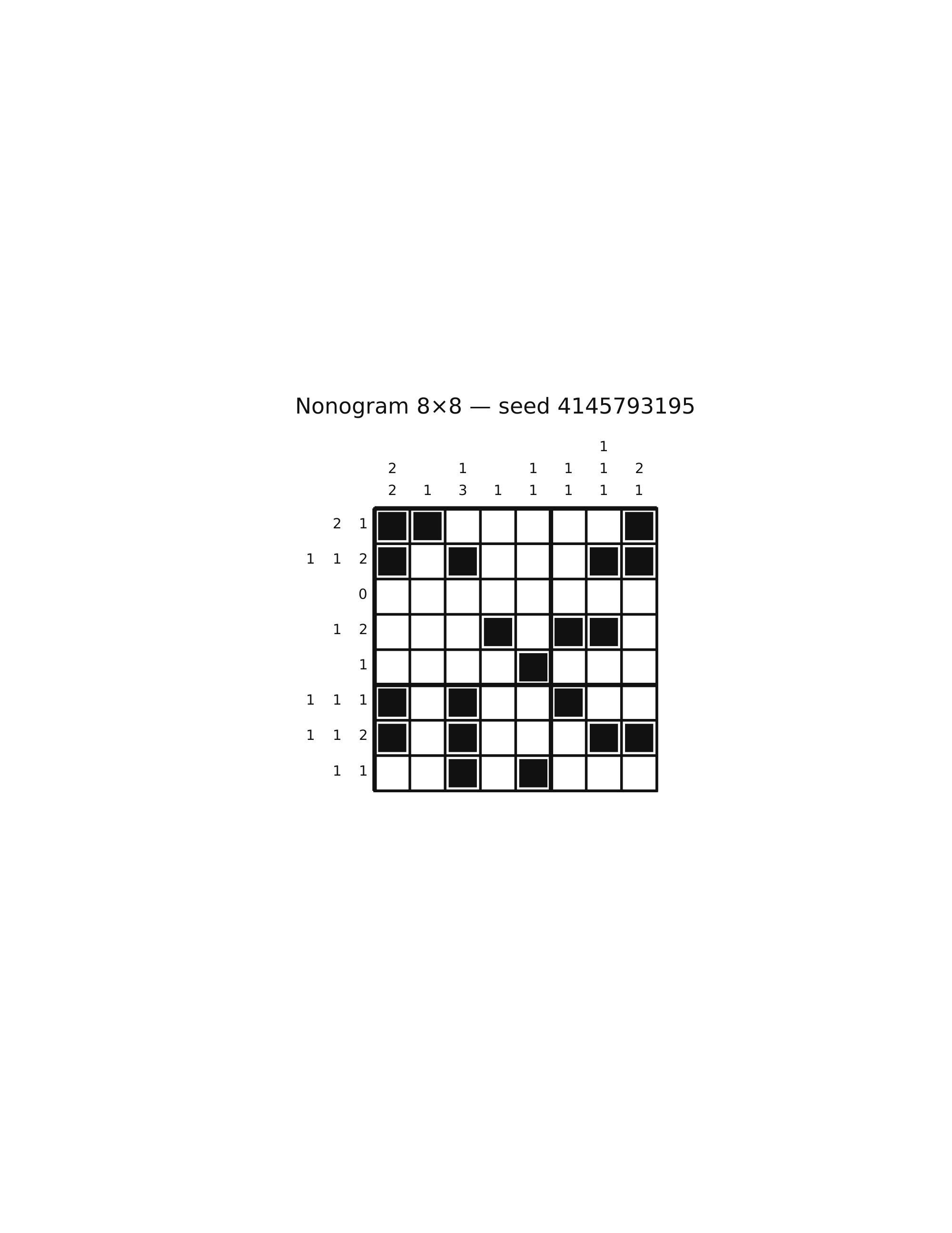 Nonogram 8×8 #36 — solution
