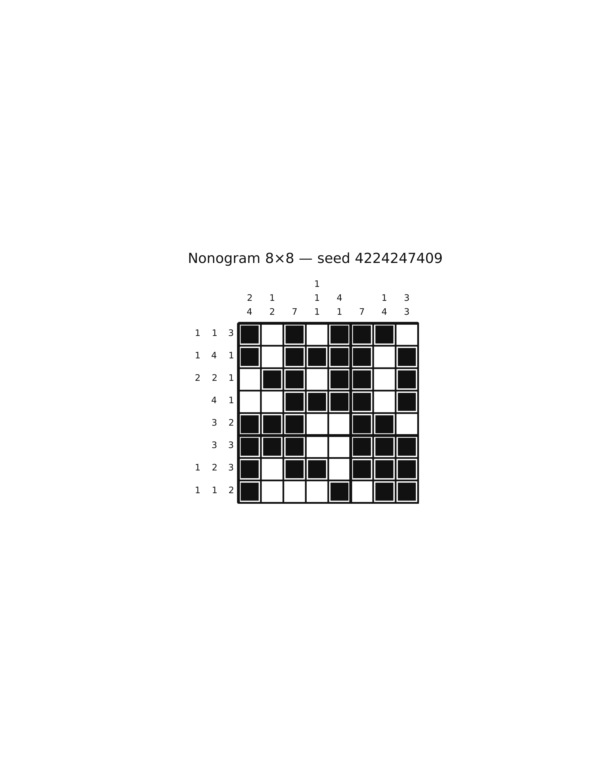 Nonogram 8×8 #65 — solution