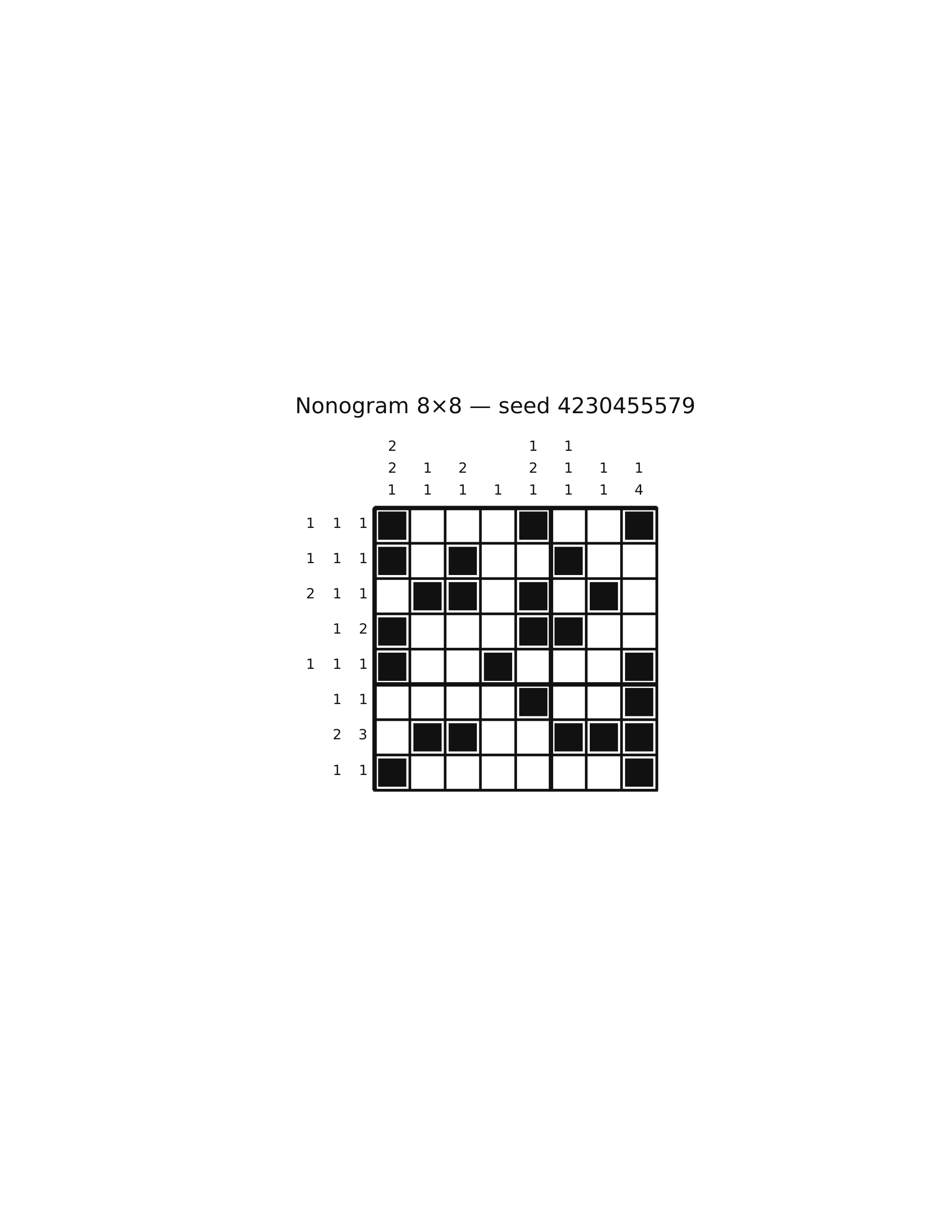 Nonogram 8×8 #39 — solution