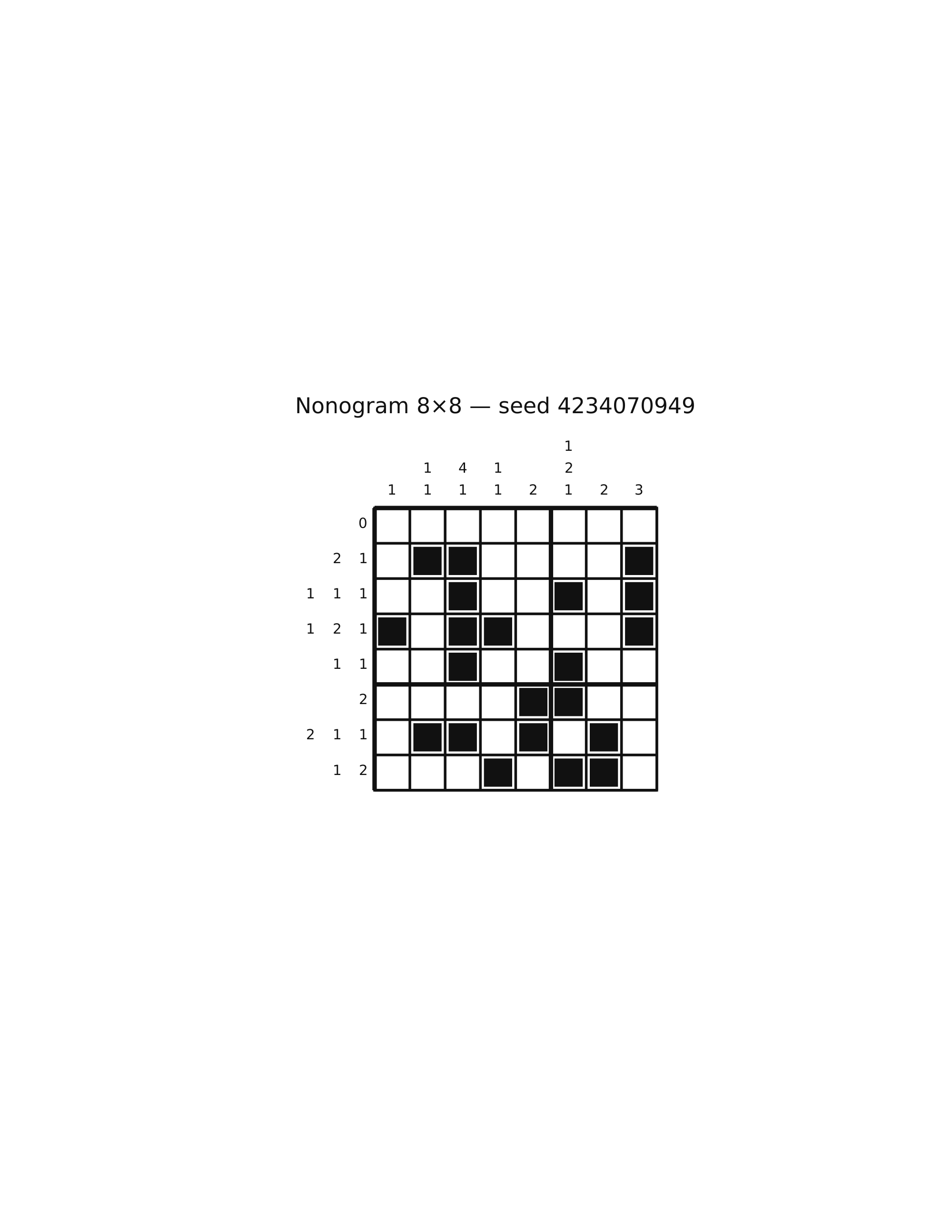 Nonogram 8×8 #85 — solution