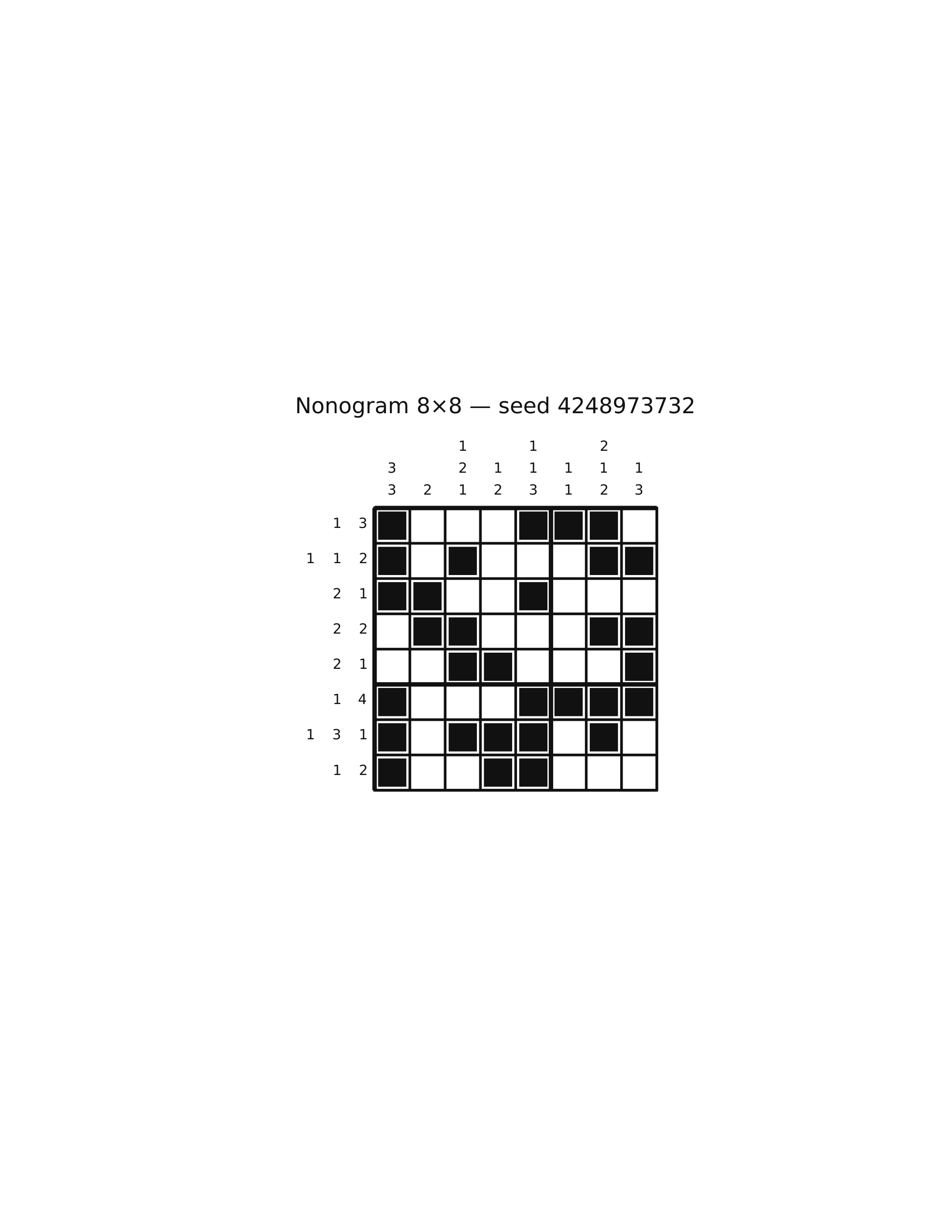Nonogram 8×8 #71 — solution