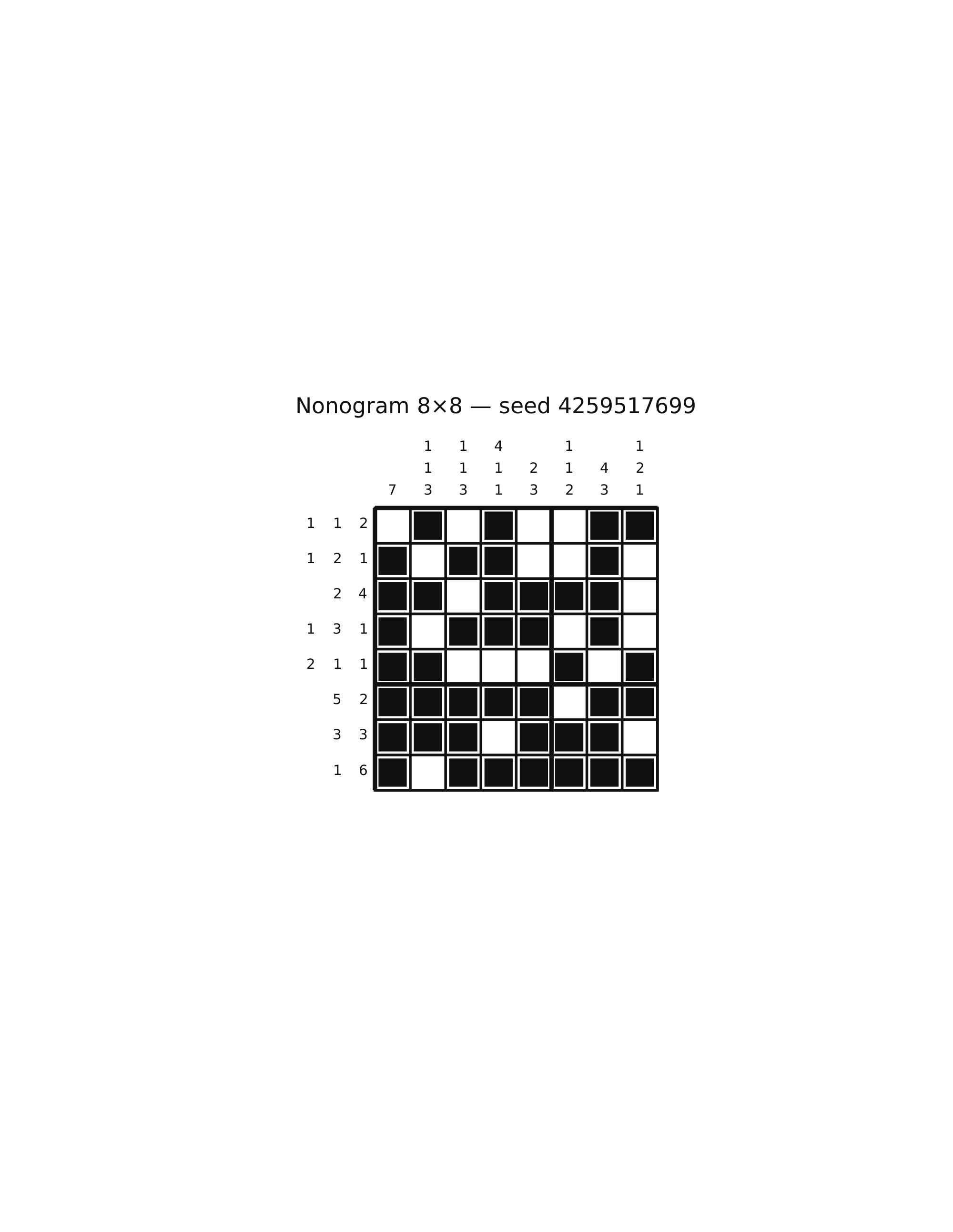 Nonogram 8×8 #25 — solution