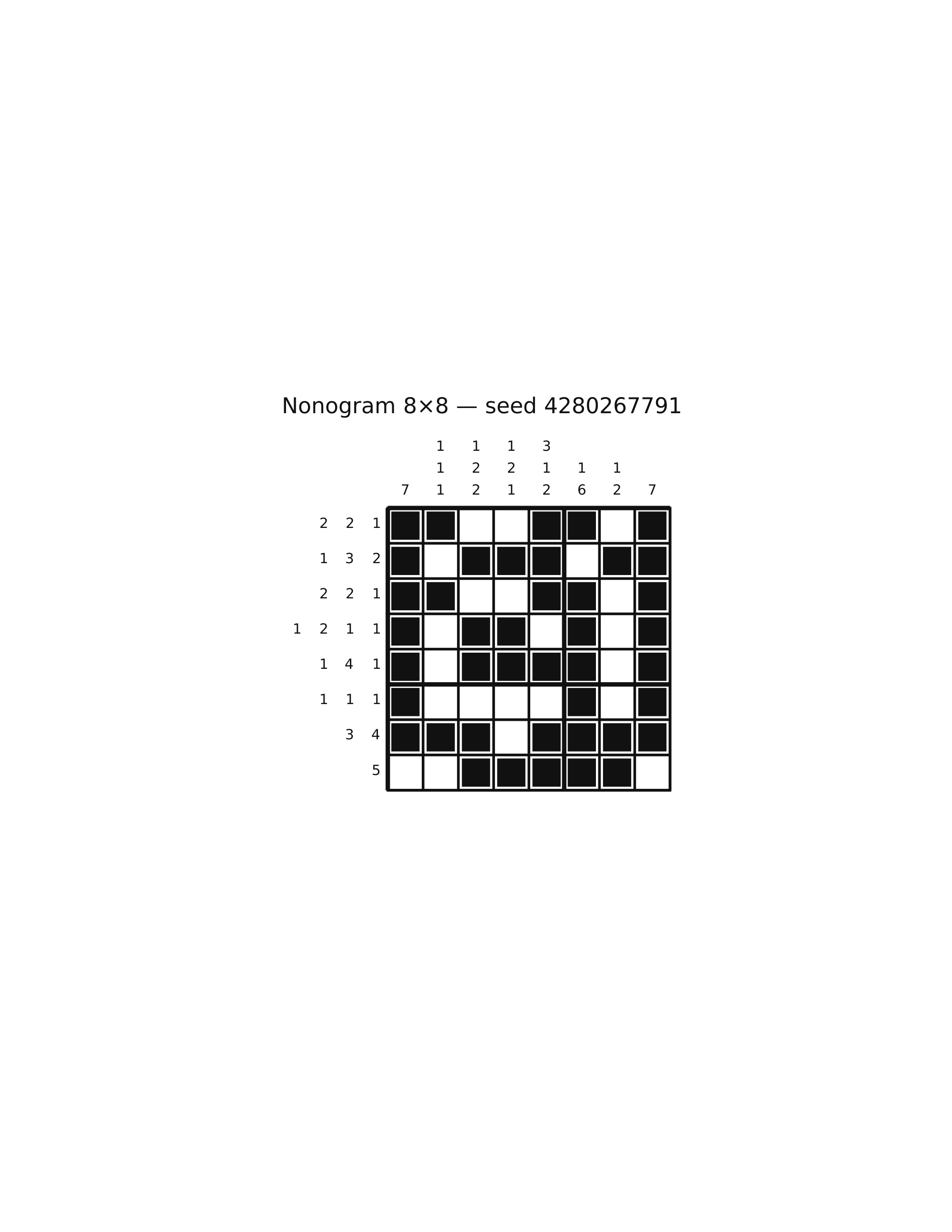 Nonogram 8×8 #7 — solution