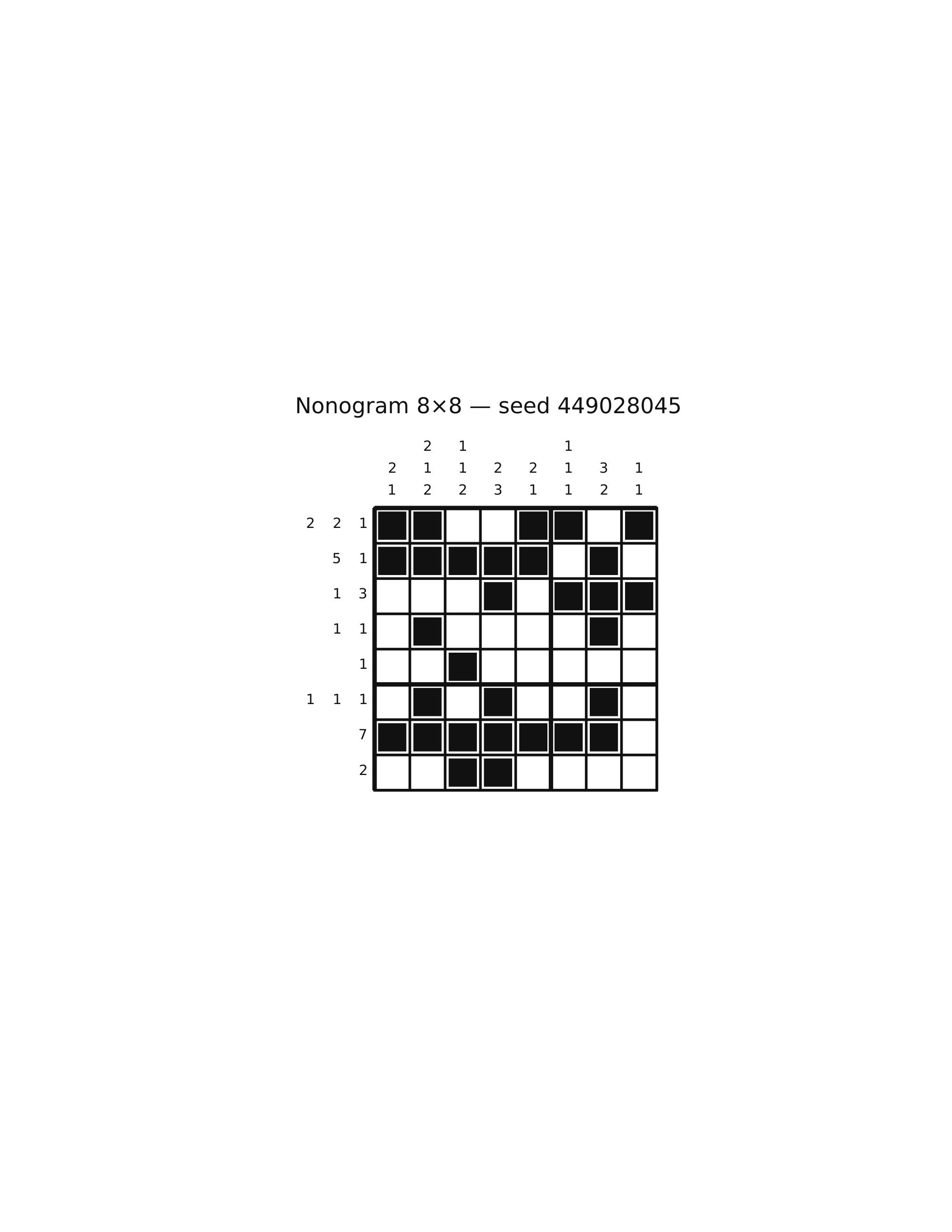 Nonogram 8×8 #19 — solution