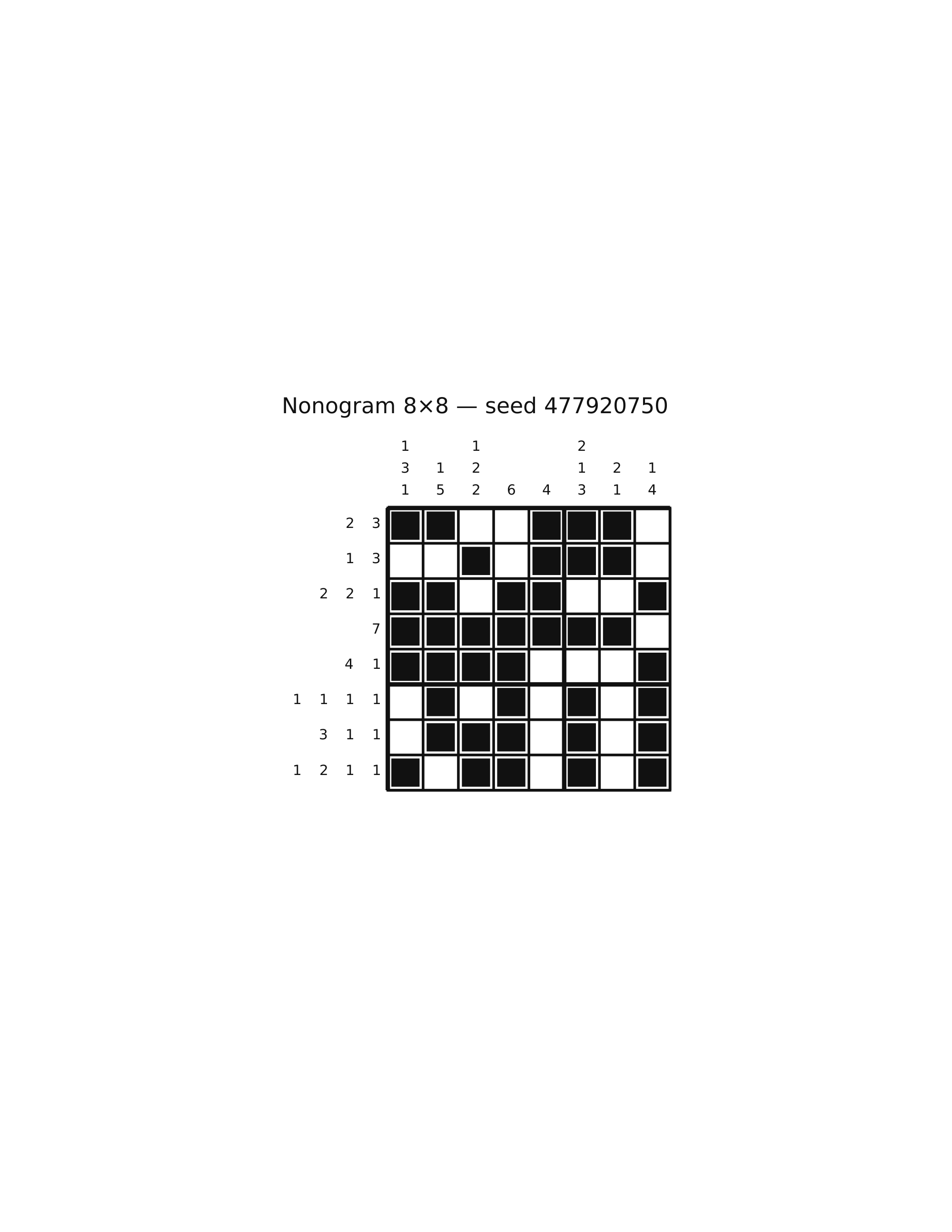 Nonogram 8×8 #78 — solution