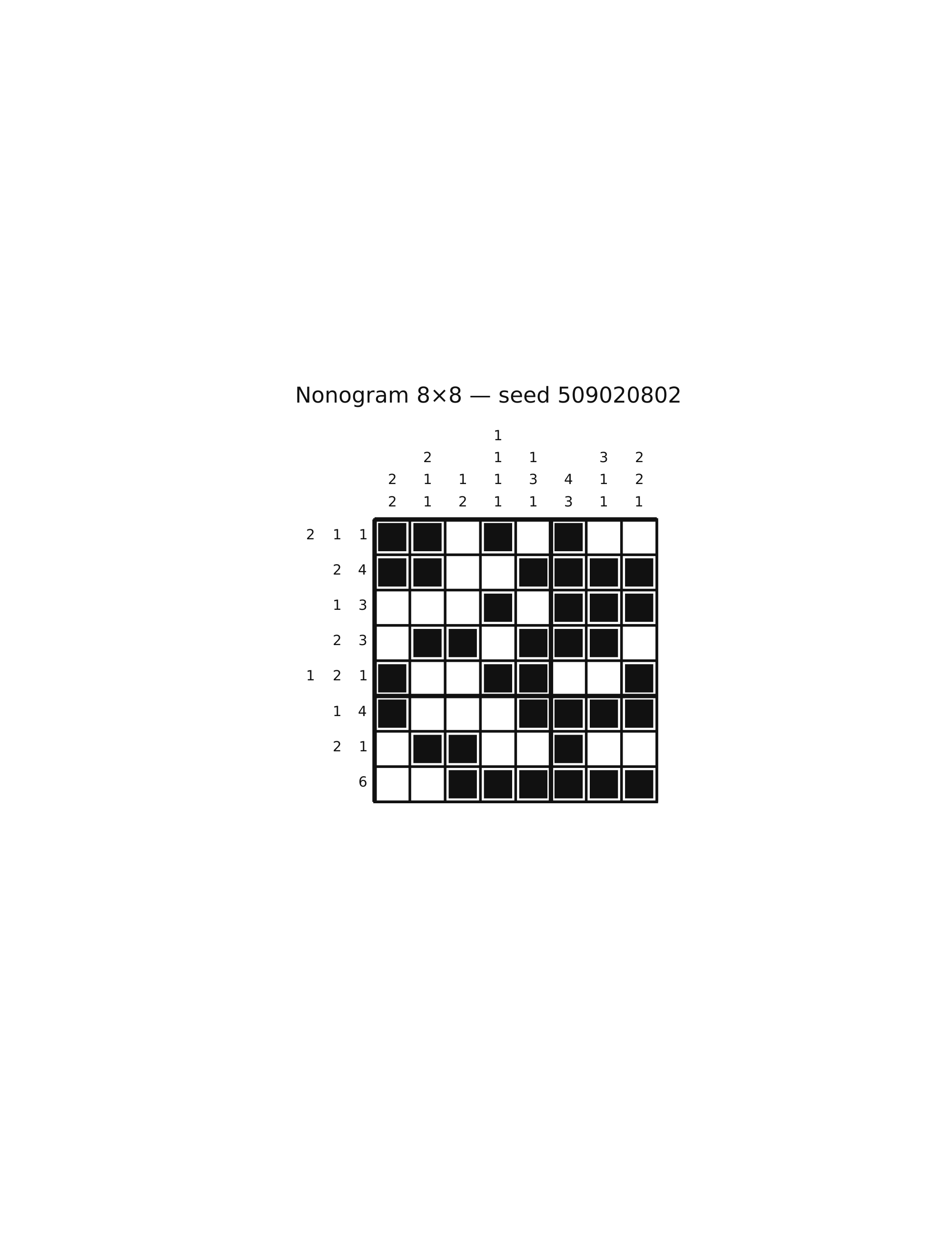 Nonogram 8×8 #82 — solution