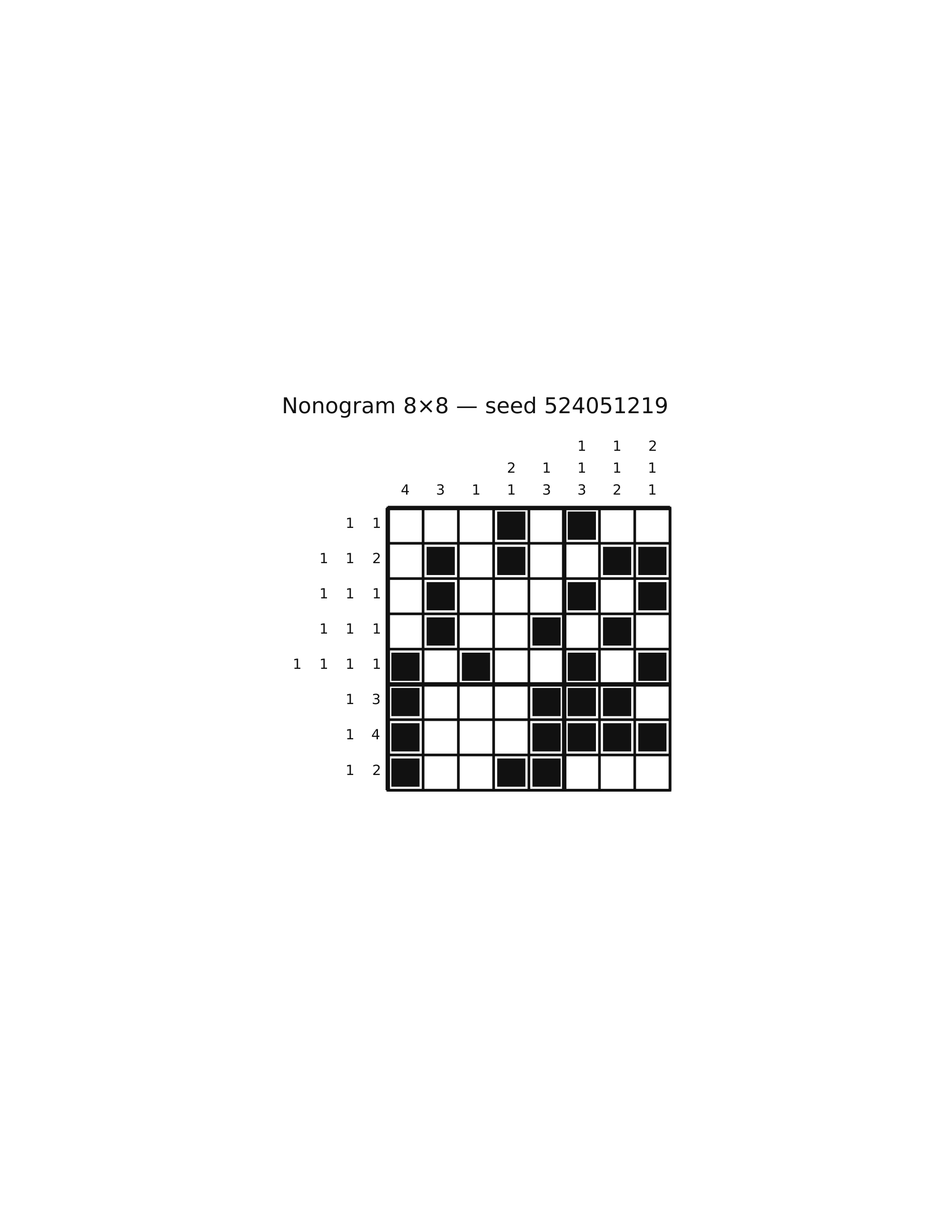 Nonogram 8×8 #81 — solution