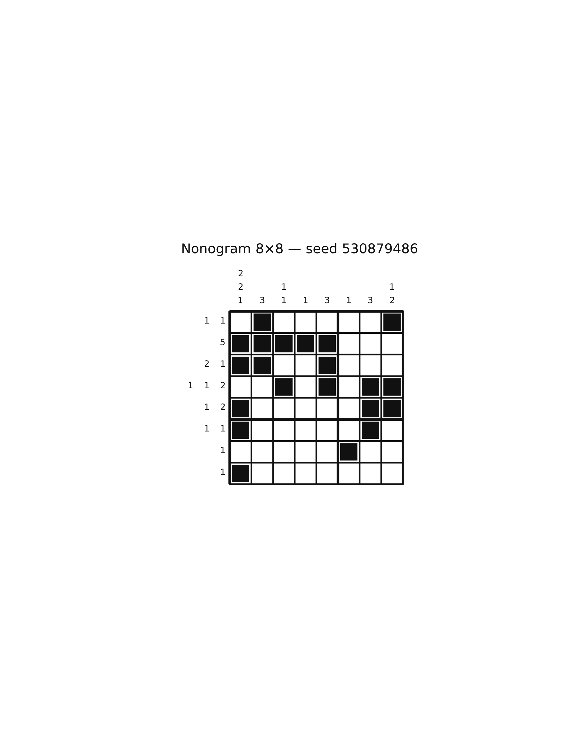 Nonogram 8×8 #6 — solution