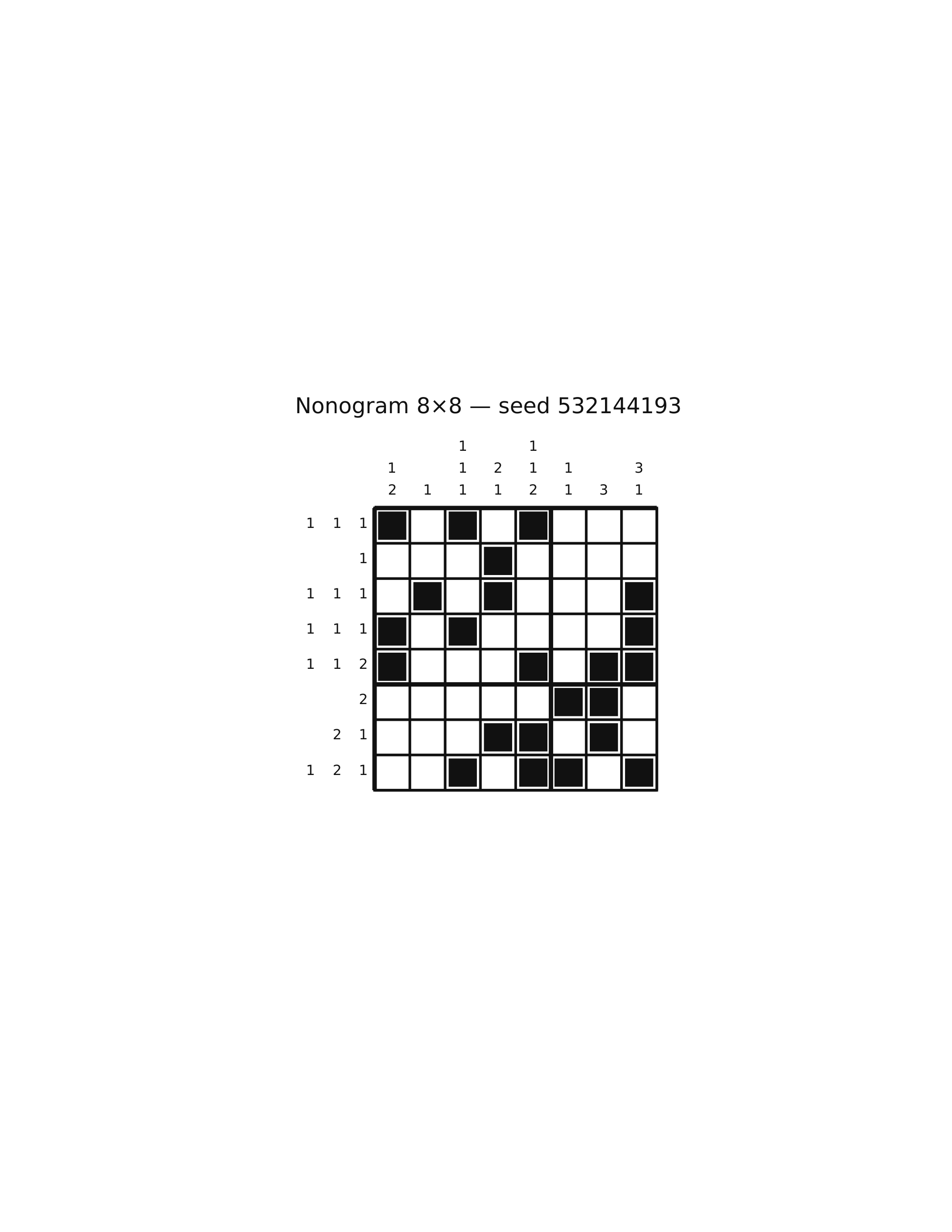 Nonogram 8×8 #83 — solution