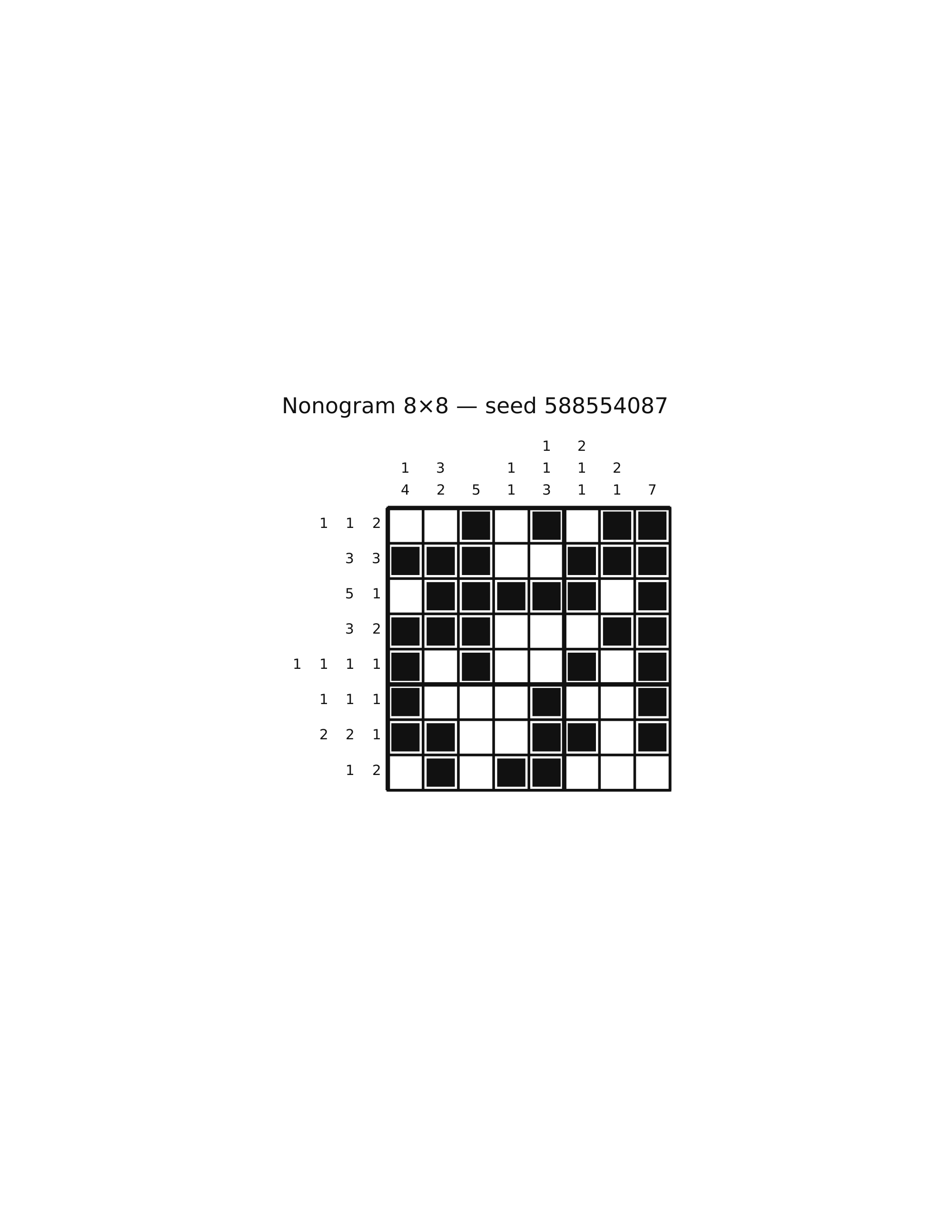 Nonogram 8×8 #84 — solution