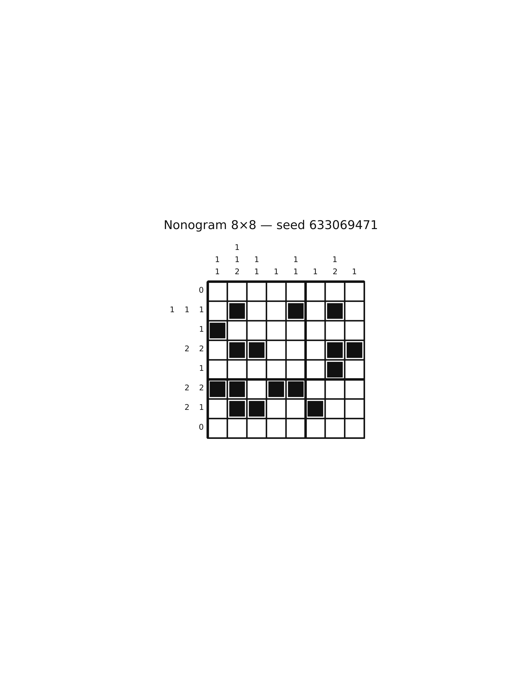 Nonogram 8×8 #18 — solution