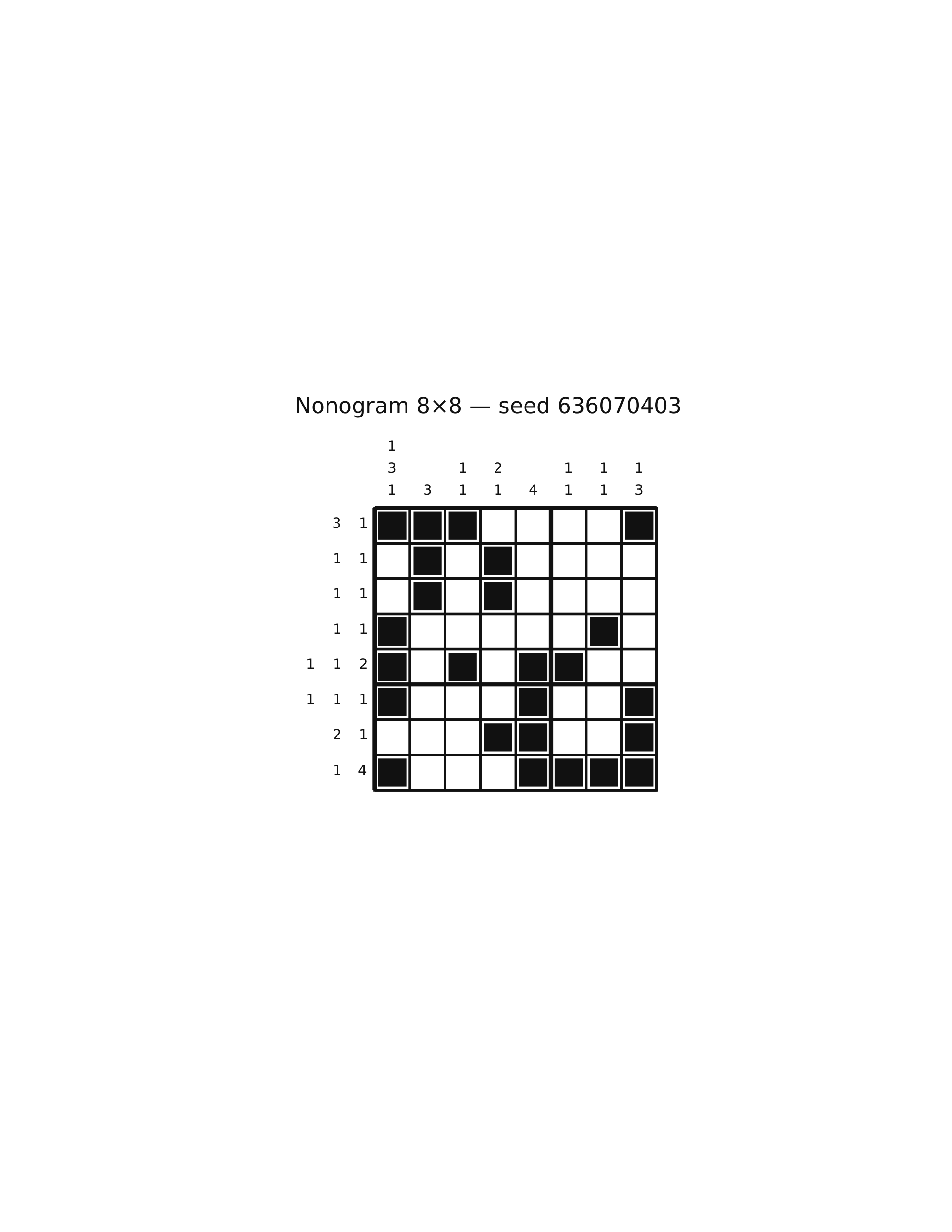 Nonogram 8×8 #82 — solution