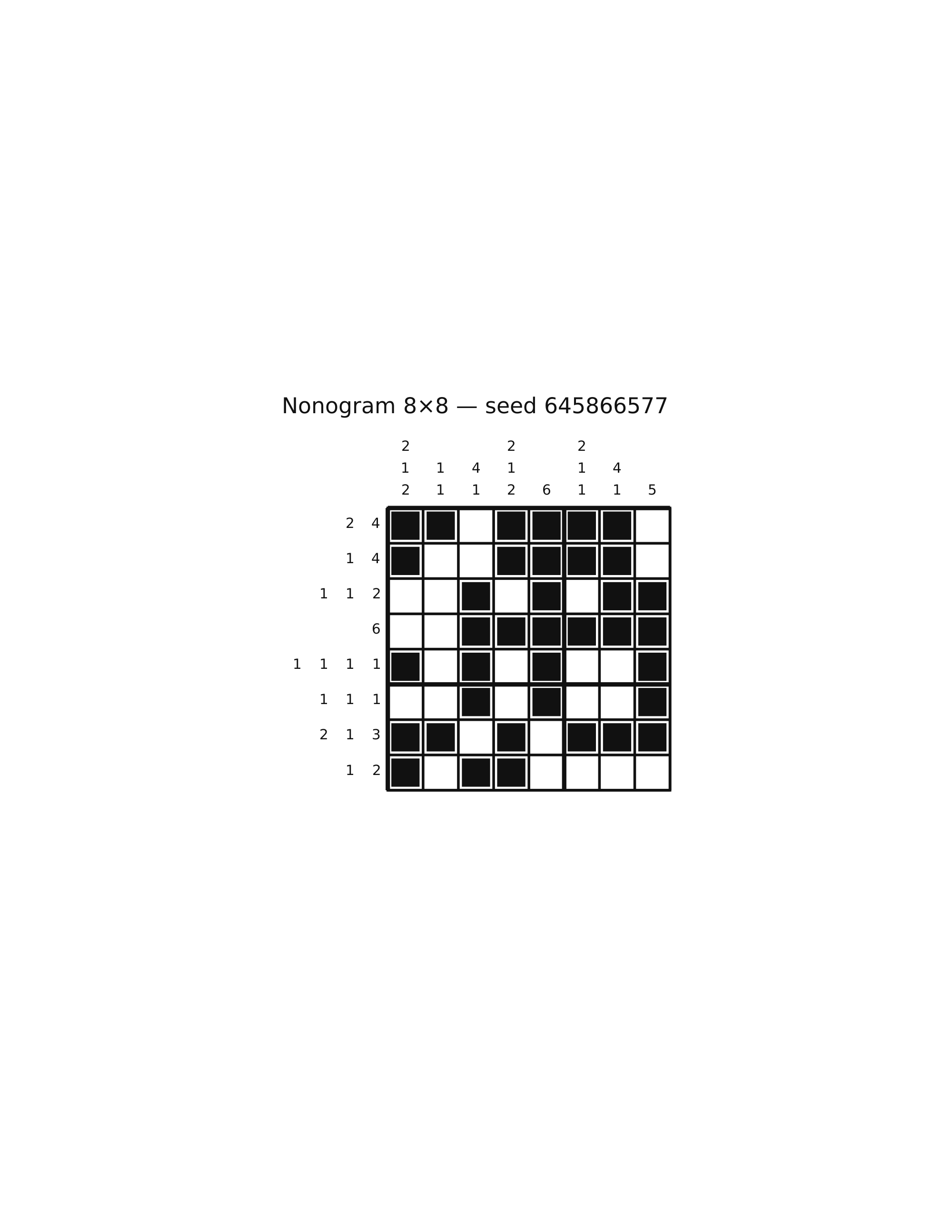 Nonogram 8×8 #54 — solution