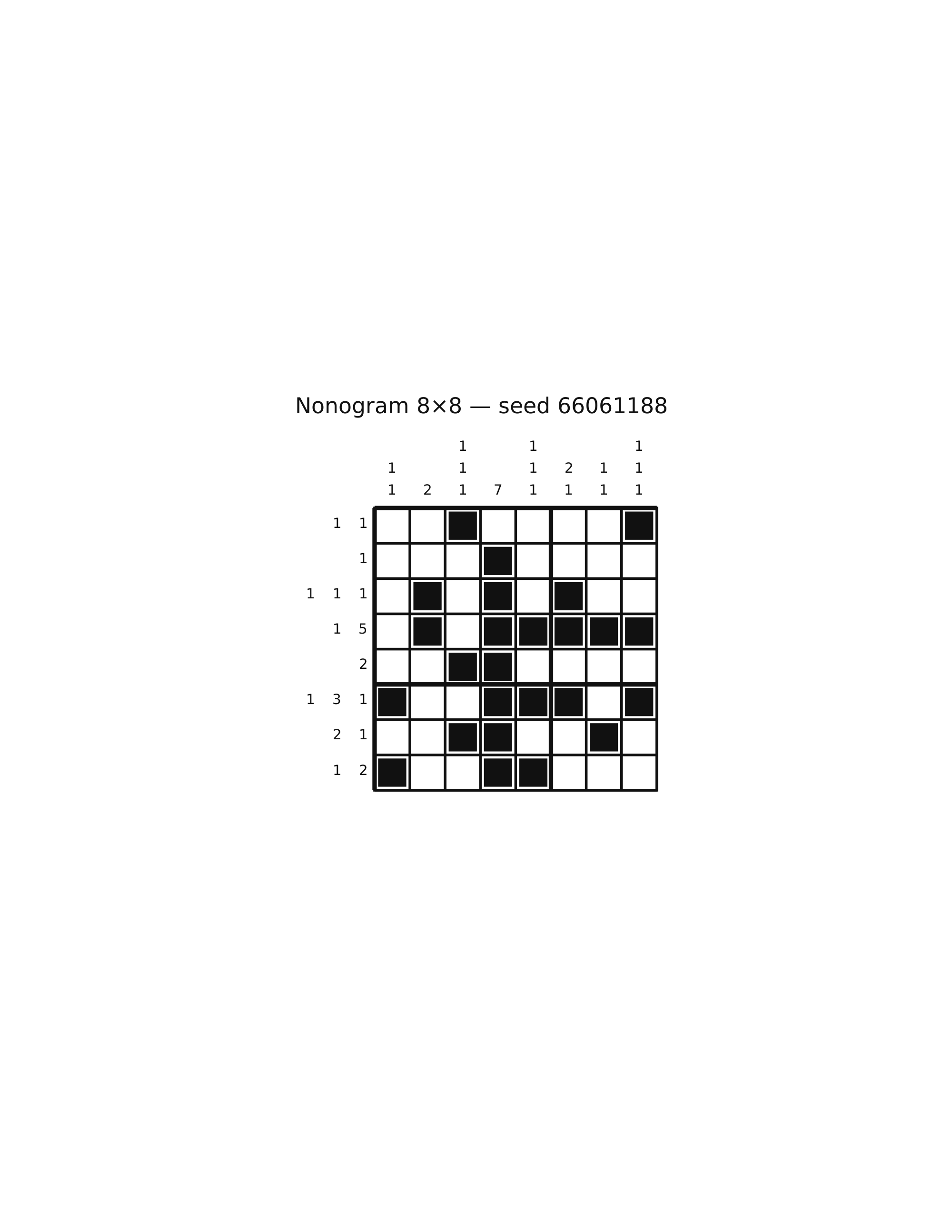 Nonogram 8×8 #78 — solution