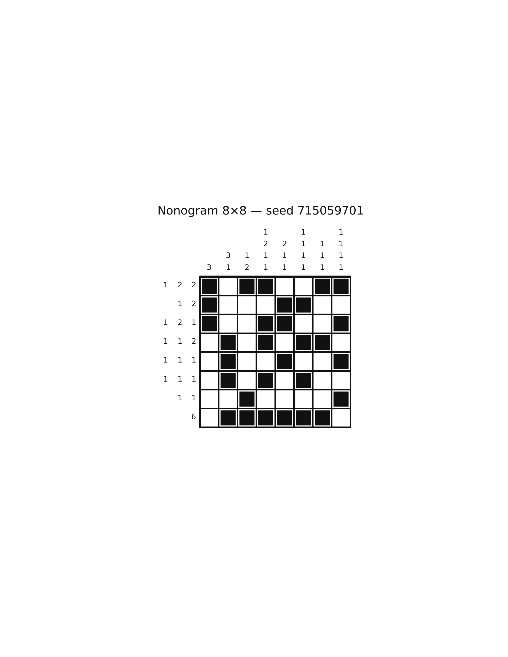 Nonogram 8×8 #85 — solution