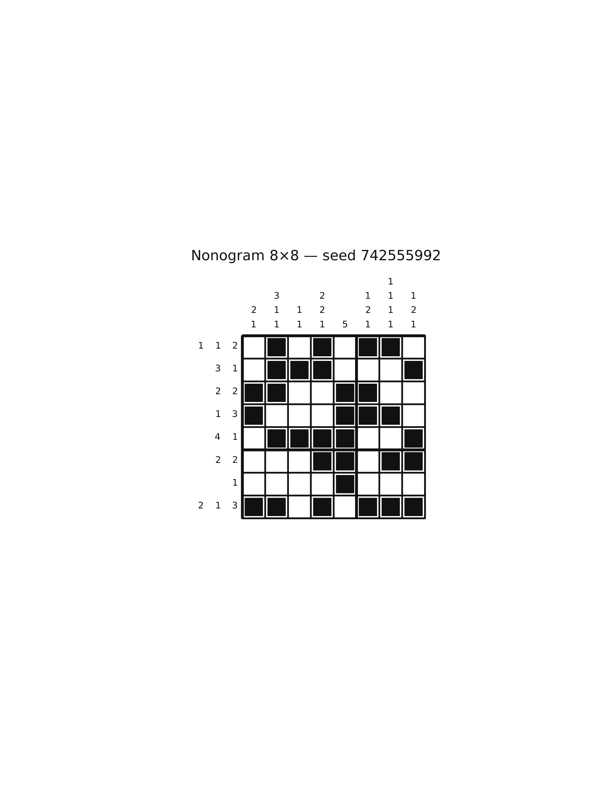Nonogram 8×8 #83 — solution
