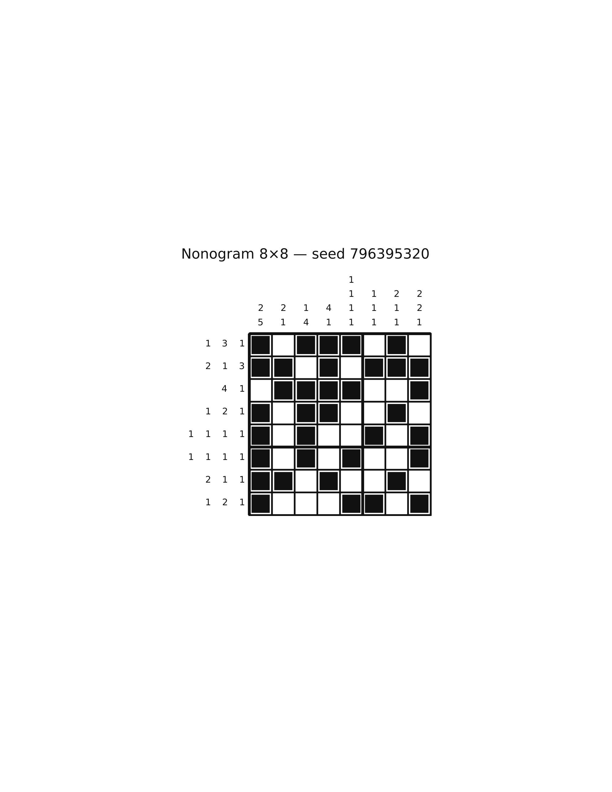 Nonogram 8×8 #27 — solution