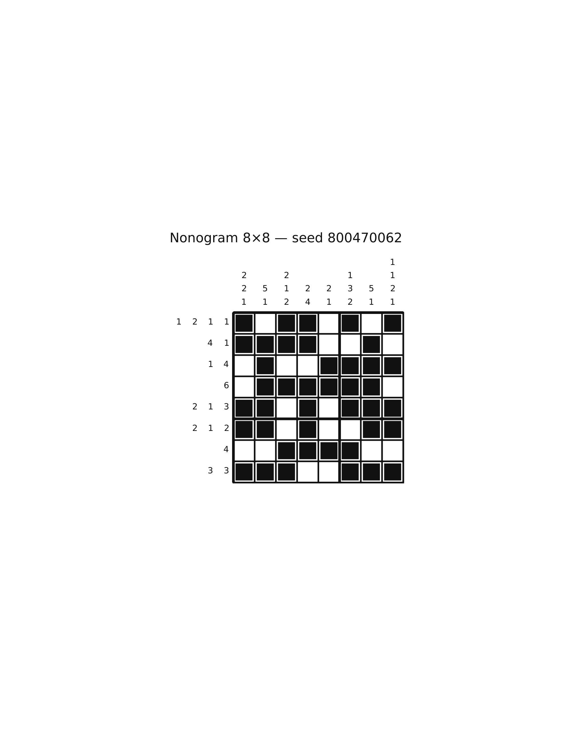 Nonogram 8×8 #78 — solution