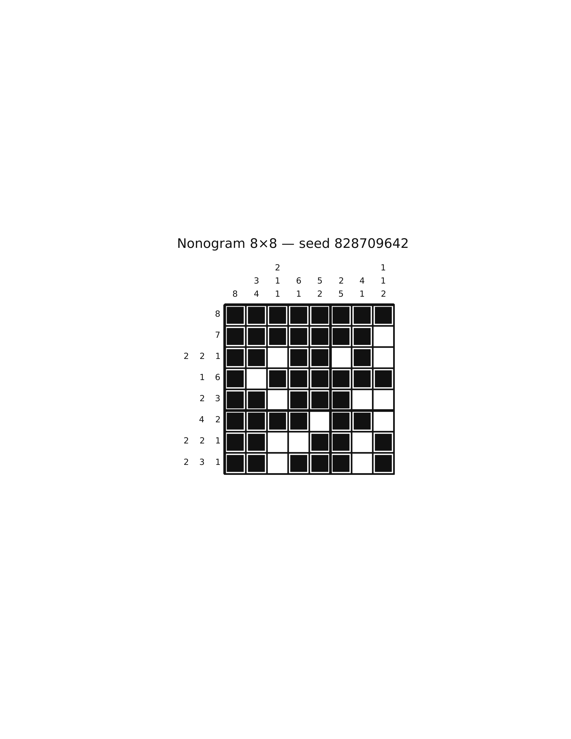 Nonogram 8×8 #85 — solution