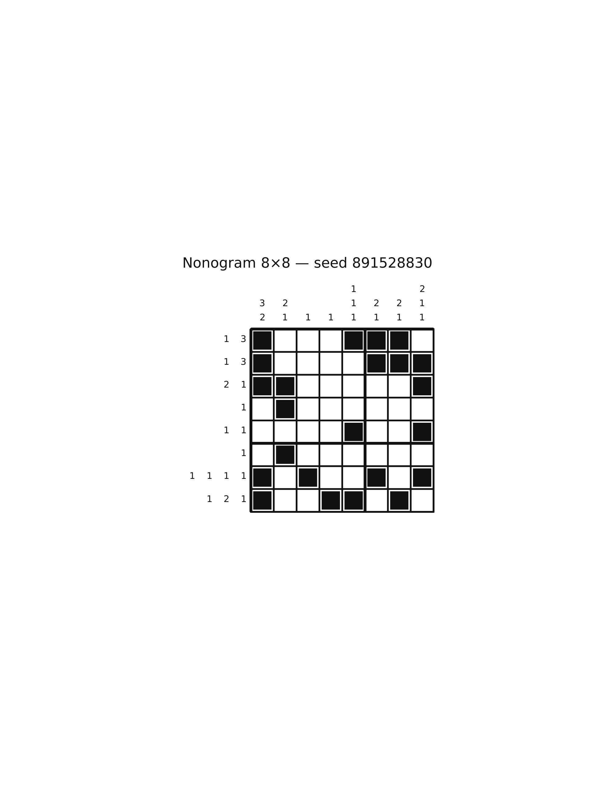 Nonogram 8×8 #74 — solution