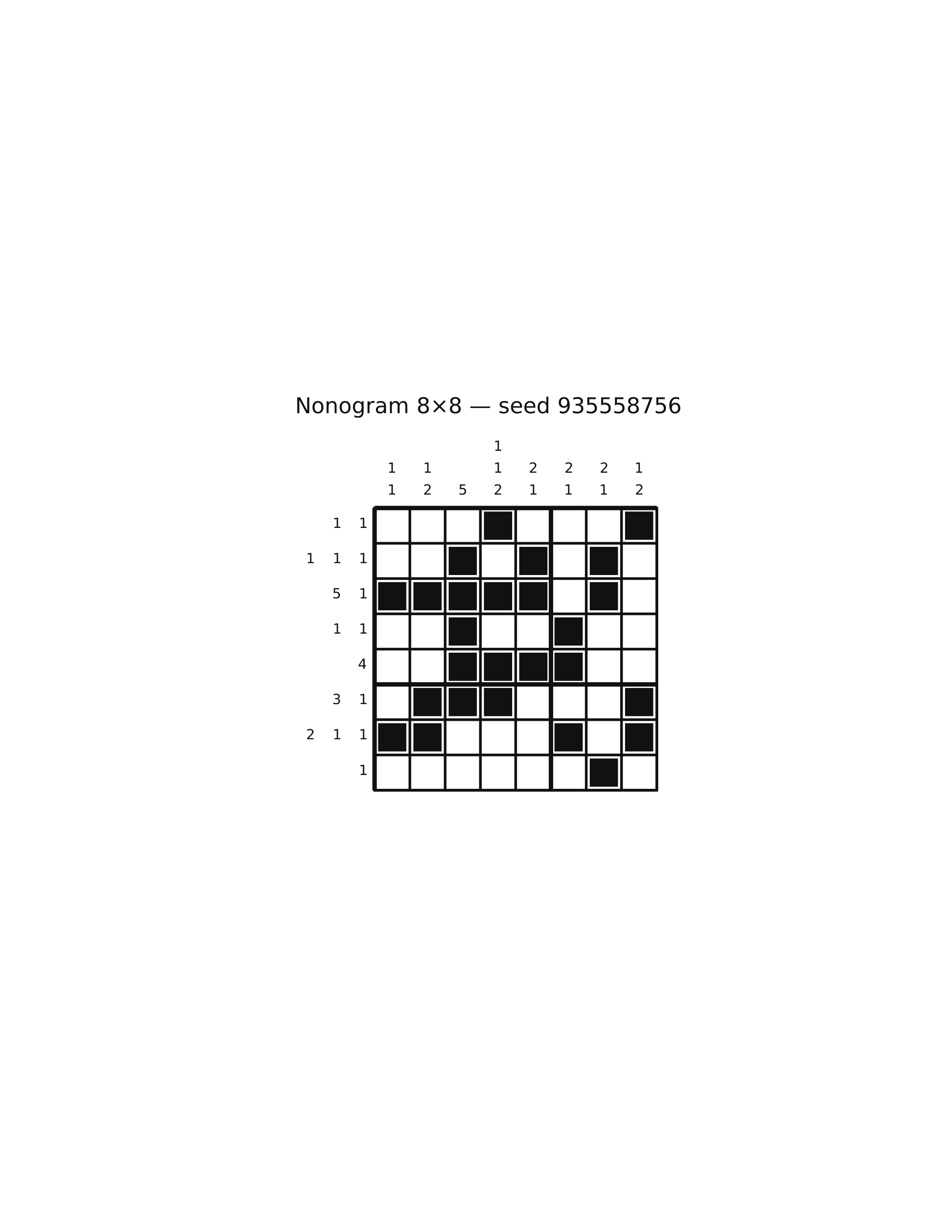 Nonogram 8×8 #71 — solution