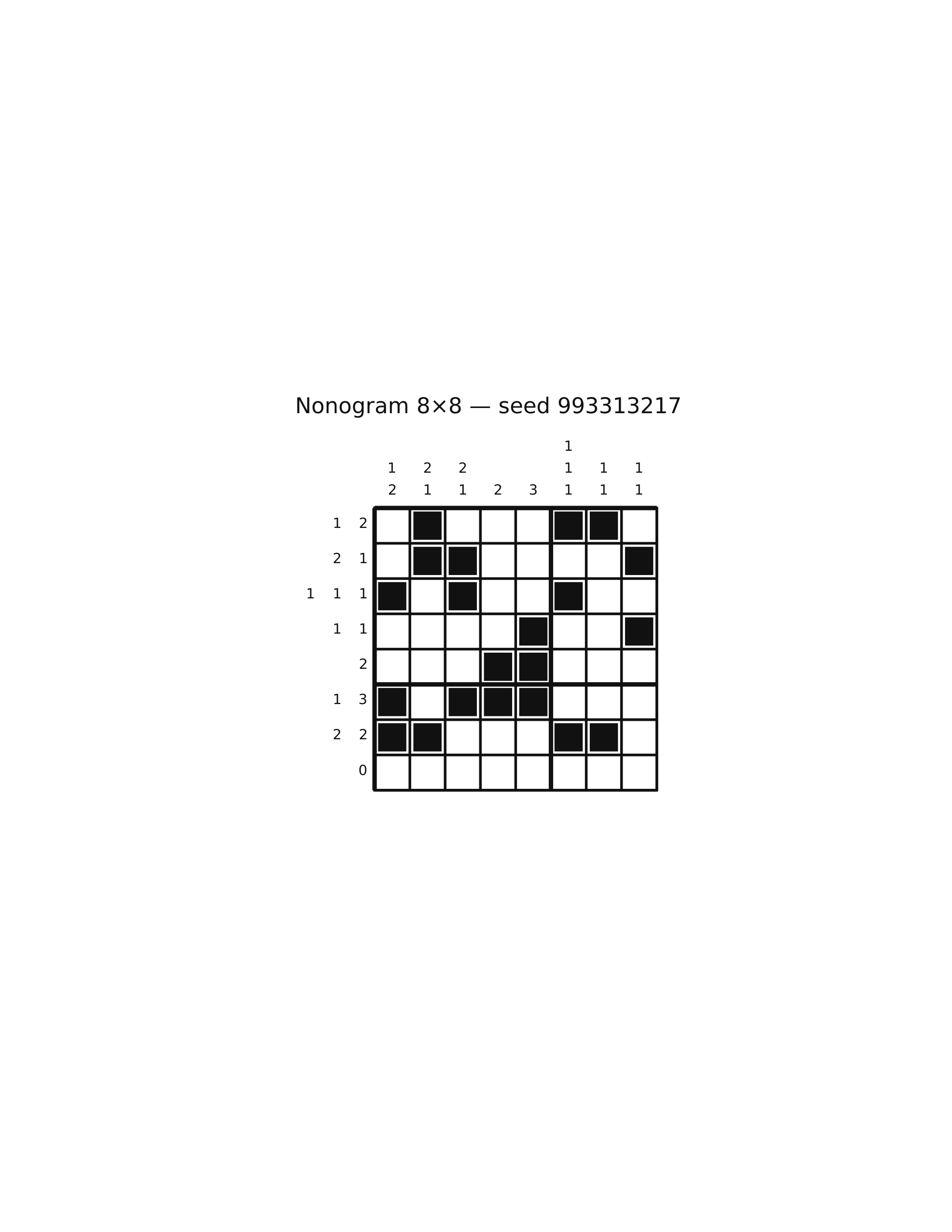 Nonogram 8×8 #26 — solution