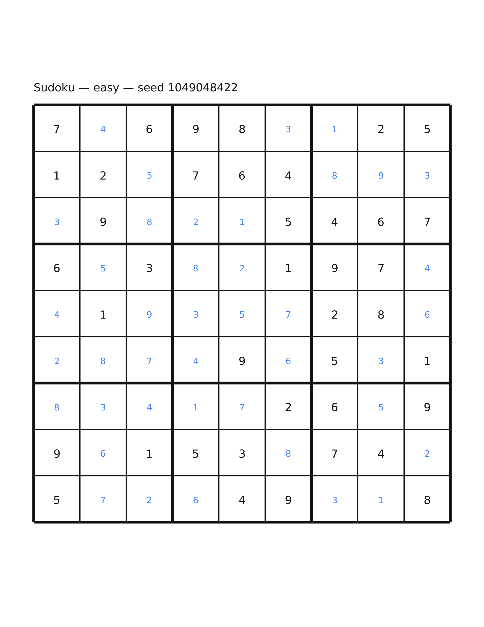Sudoku — easy #31 — solution