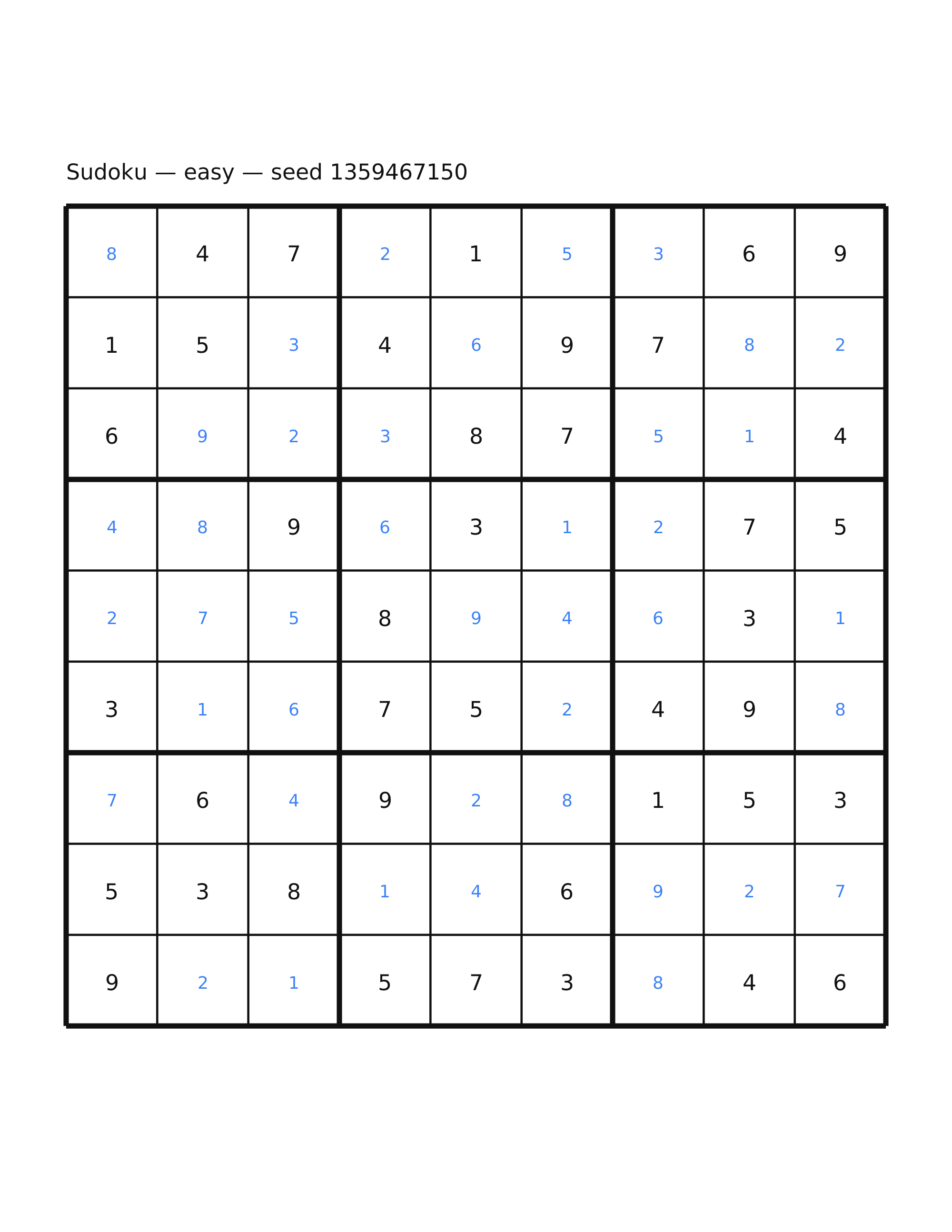 Sudoku — easy #54 — solution