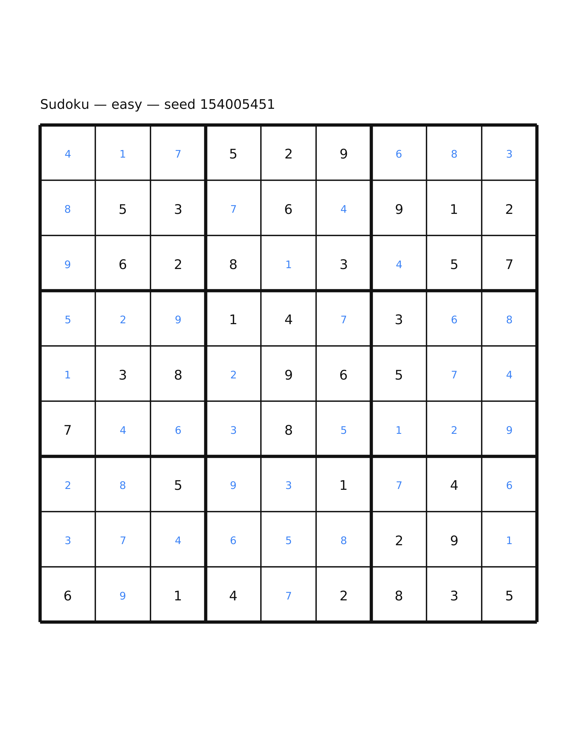 Sudoku — easy #51 — solution