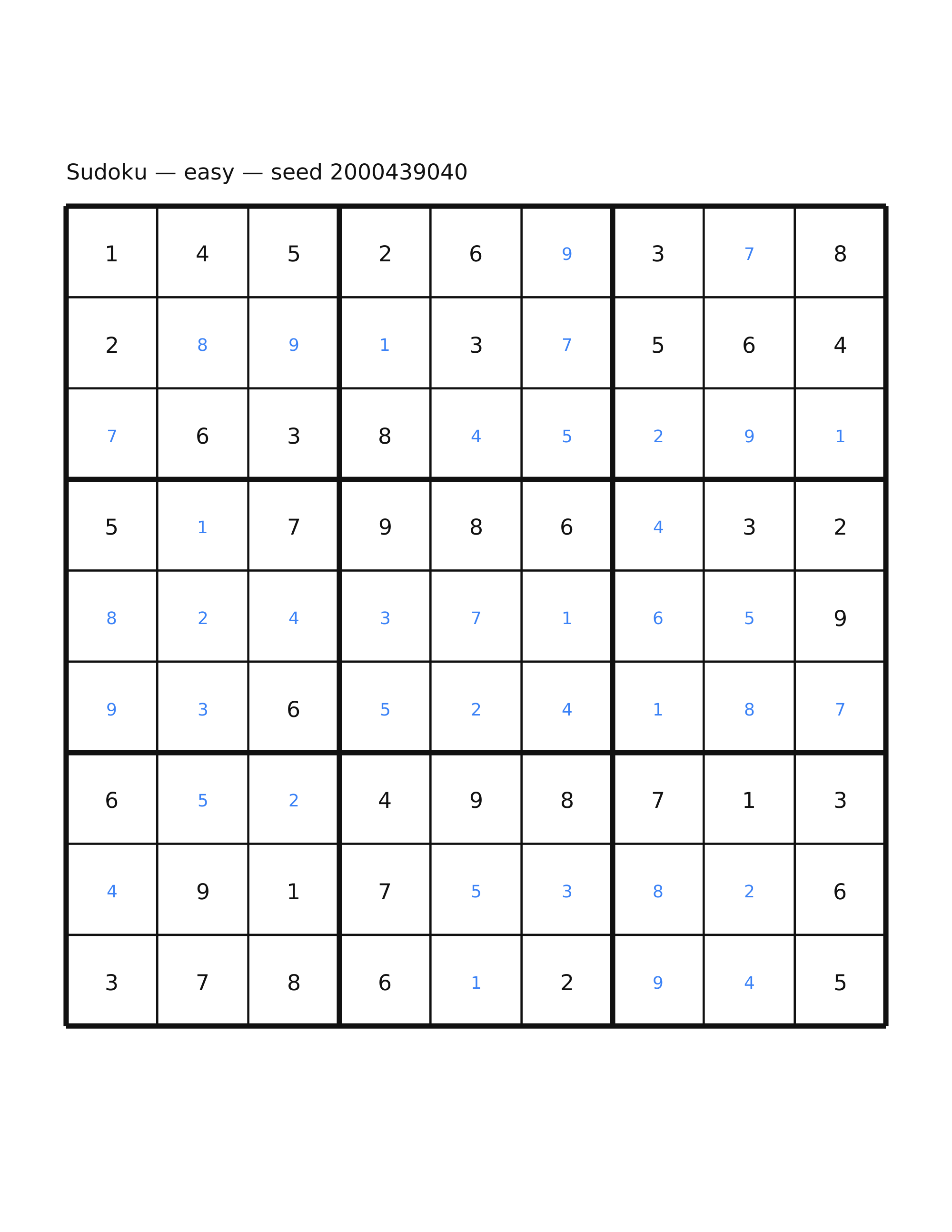 Sudoku — easy #63 — solution
