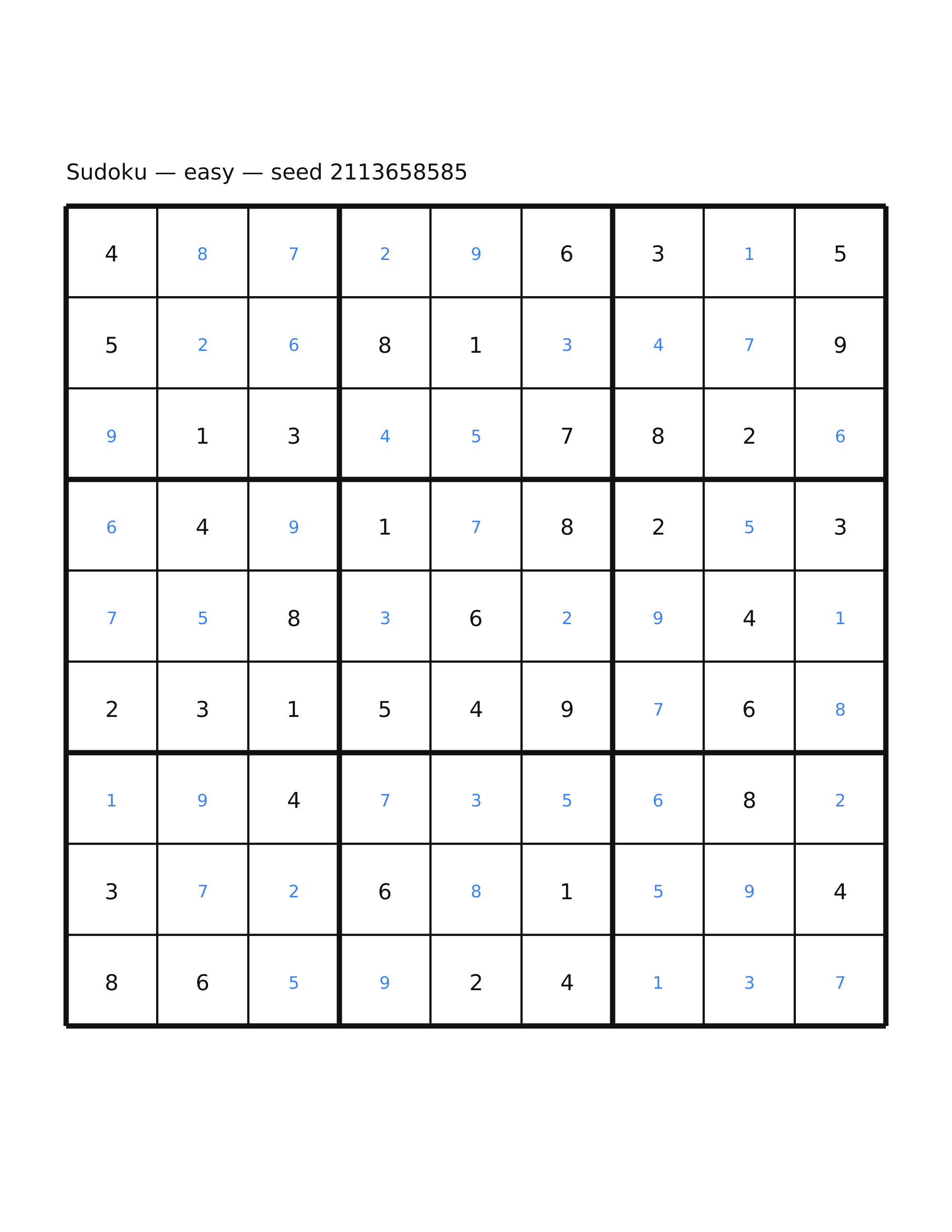 Sudoku — easy #3 — solution