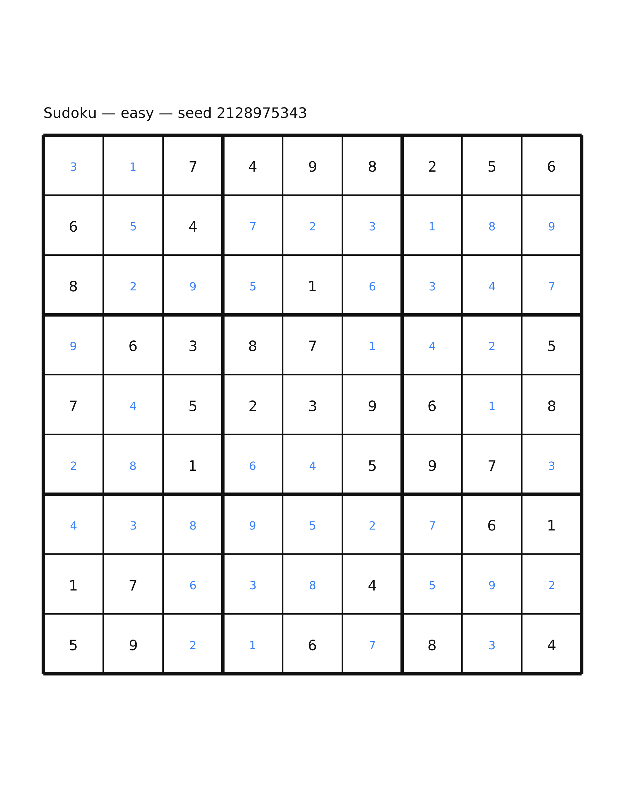 Sudoku — easy #60 — solution