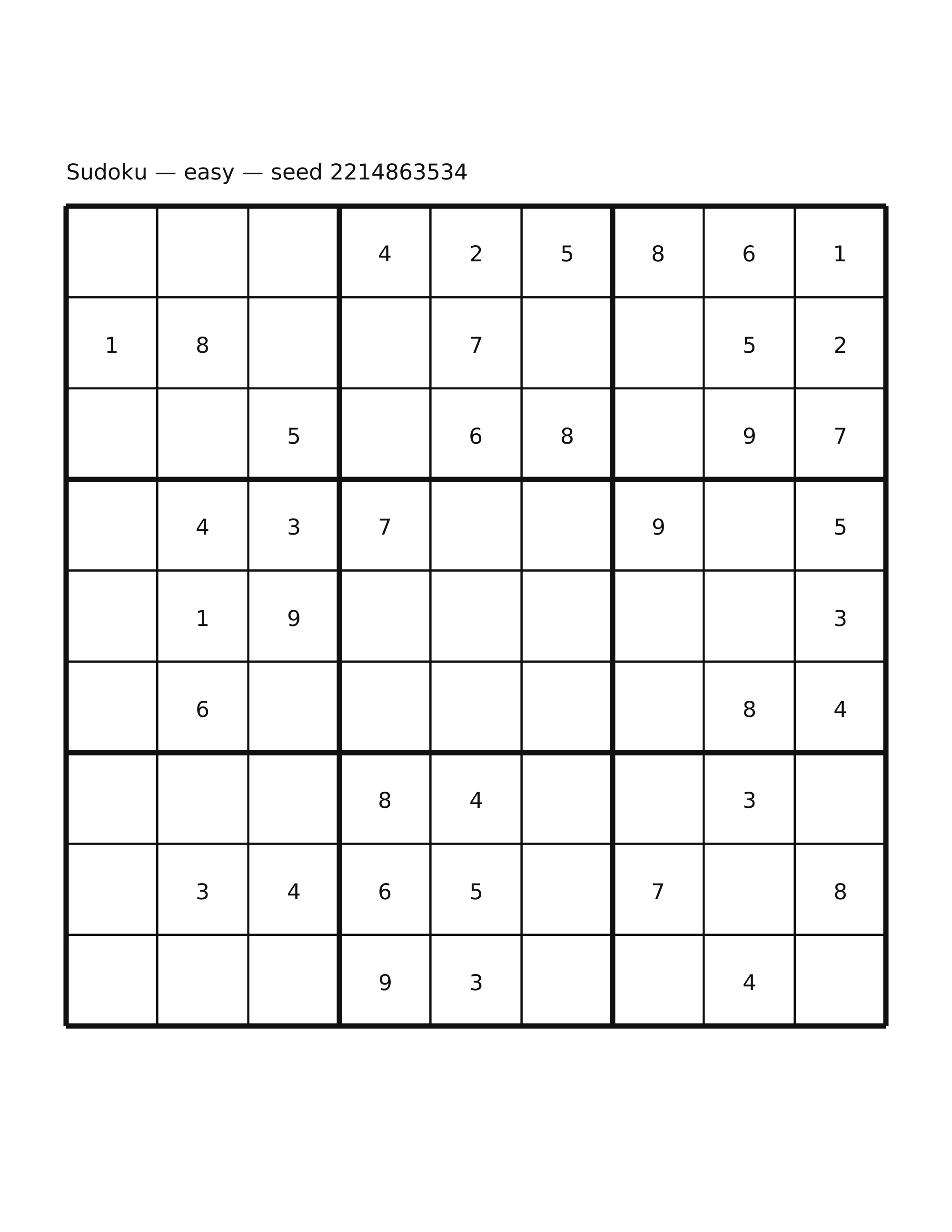 Sudoku — easy #58