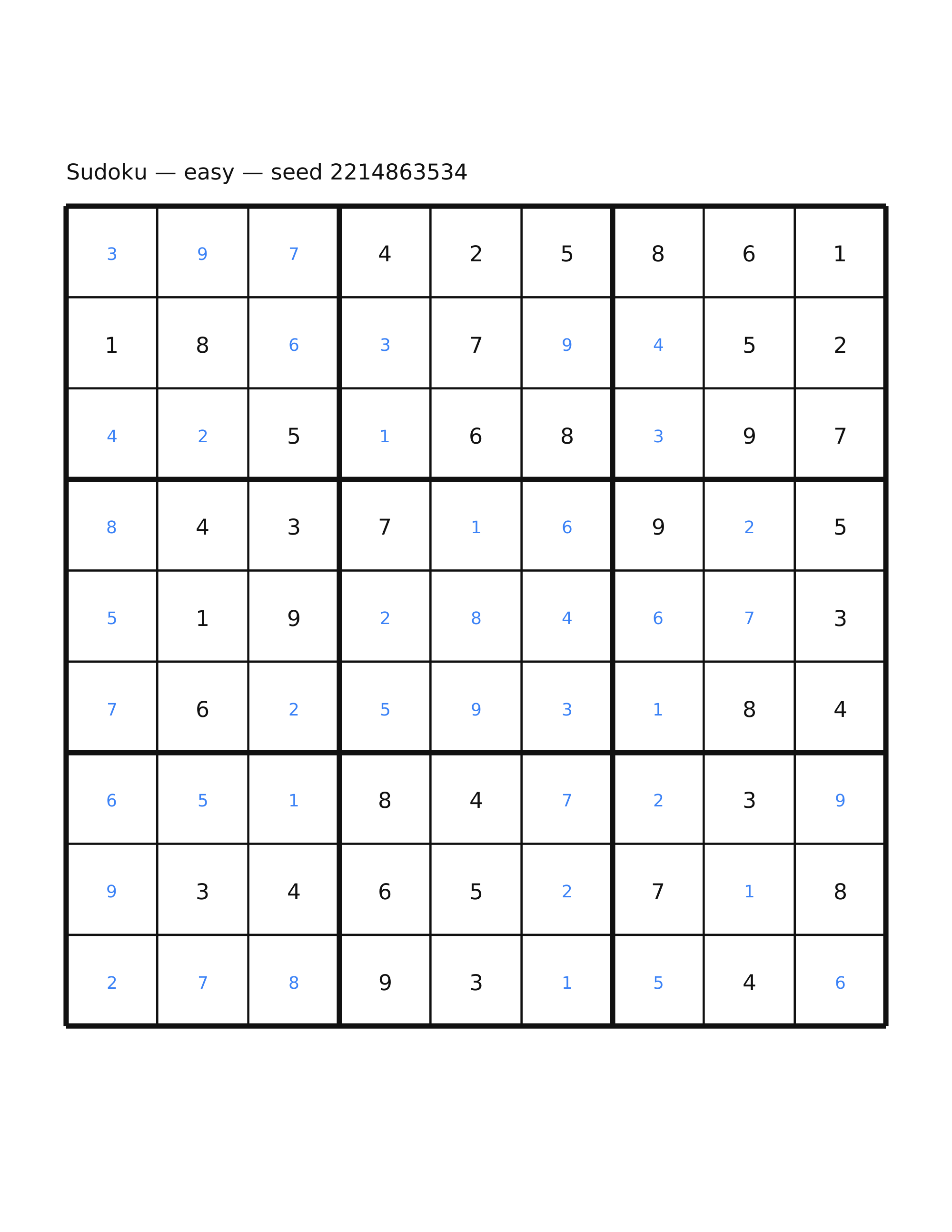 Sudoku — easy #58 — solution