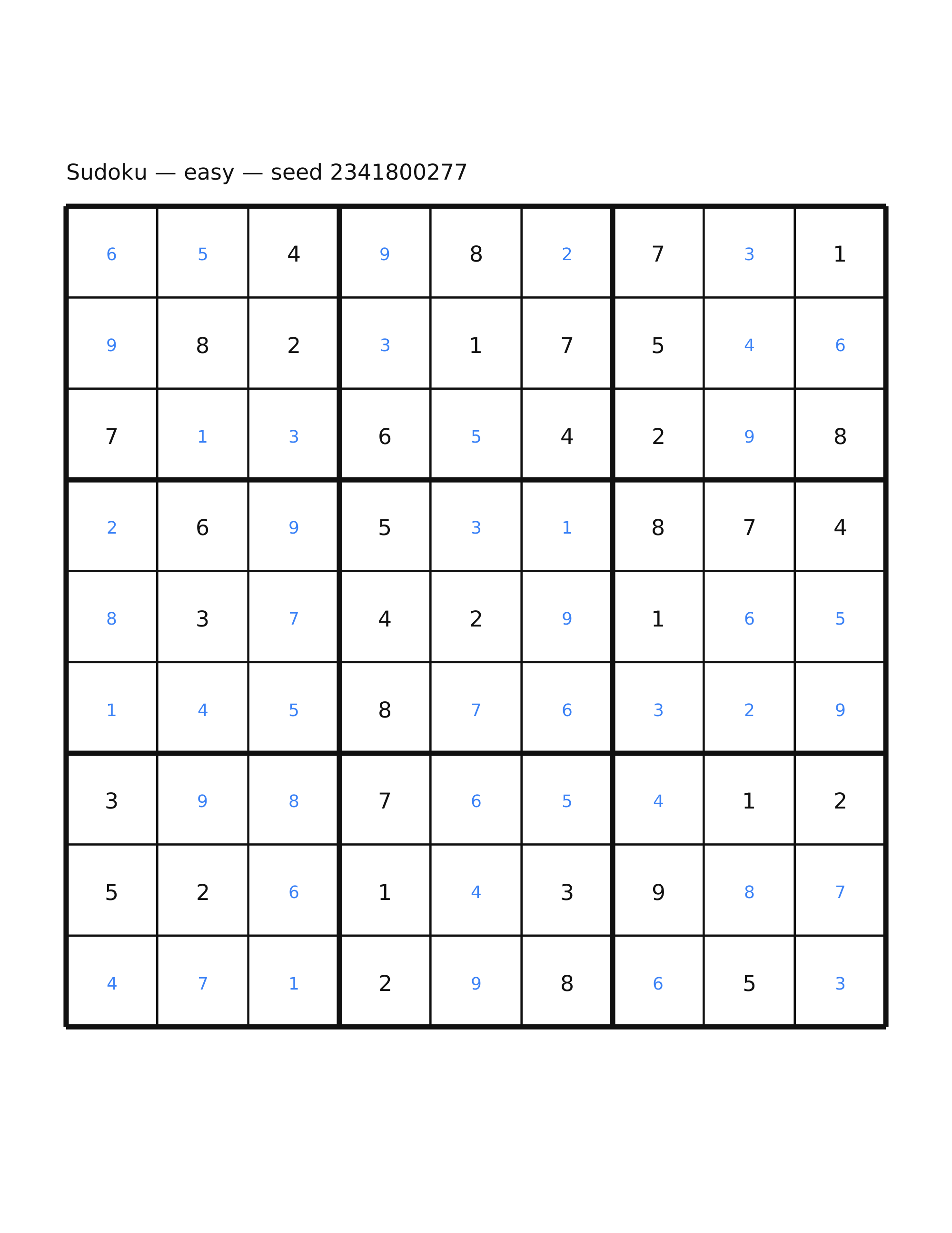 Sudoku — easy #61 — solution