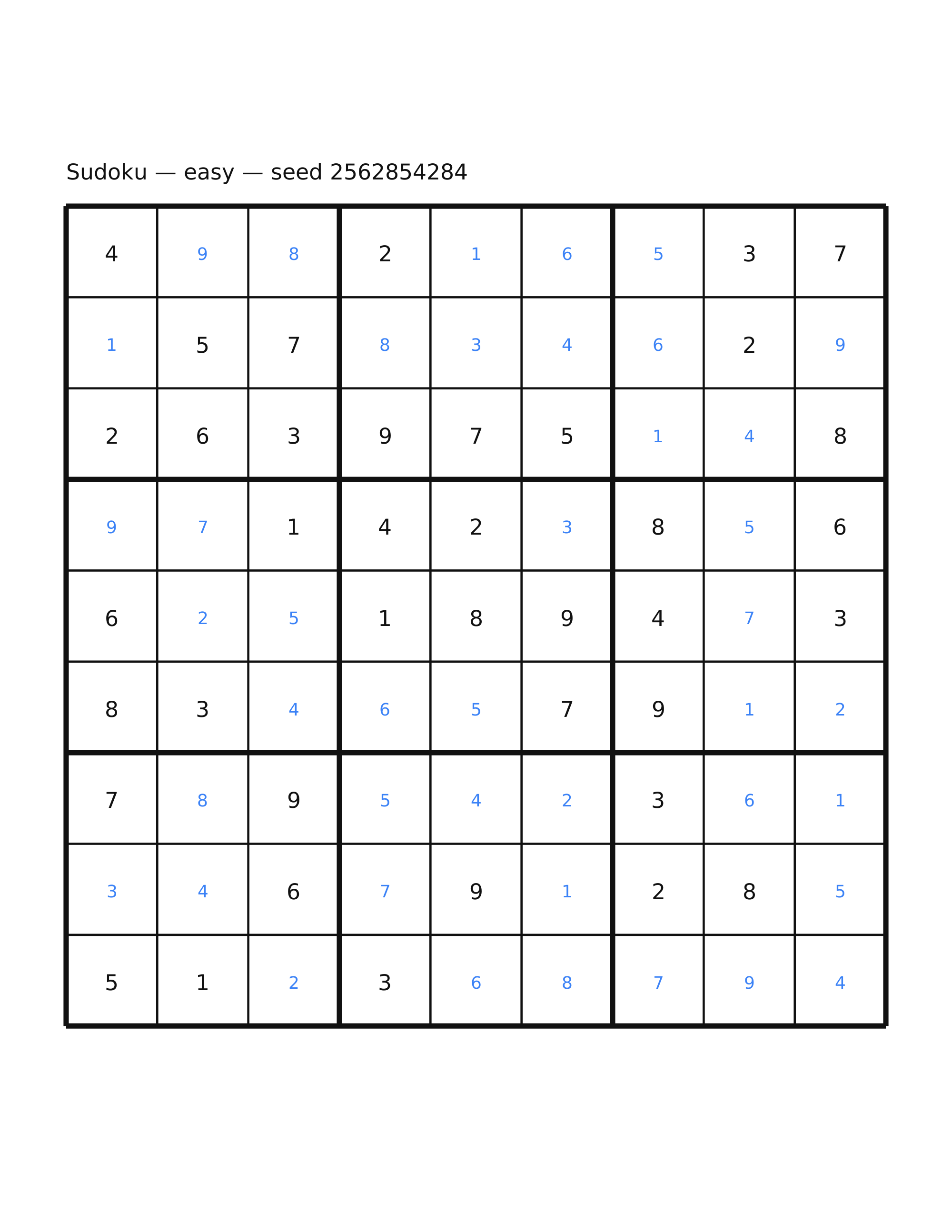 Sudoku — easy #27 — solution