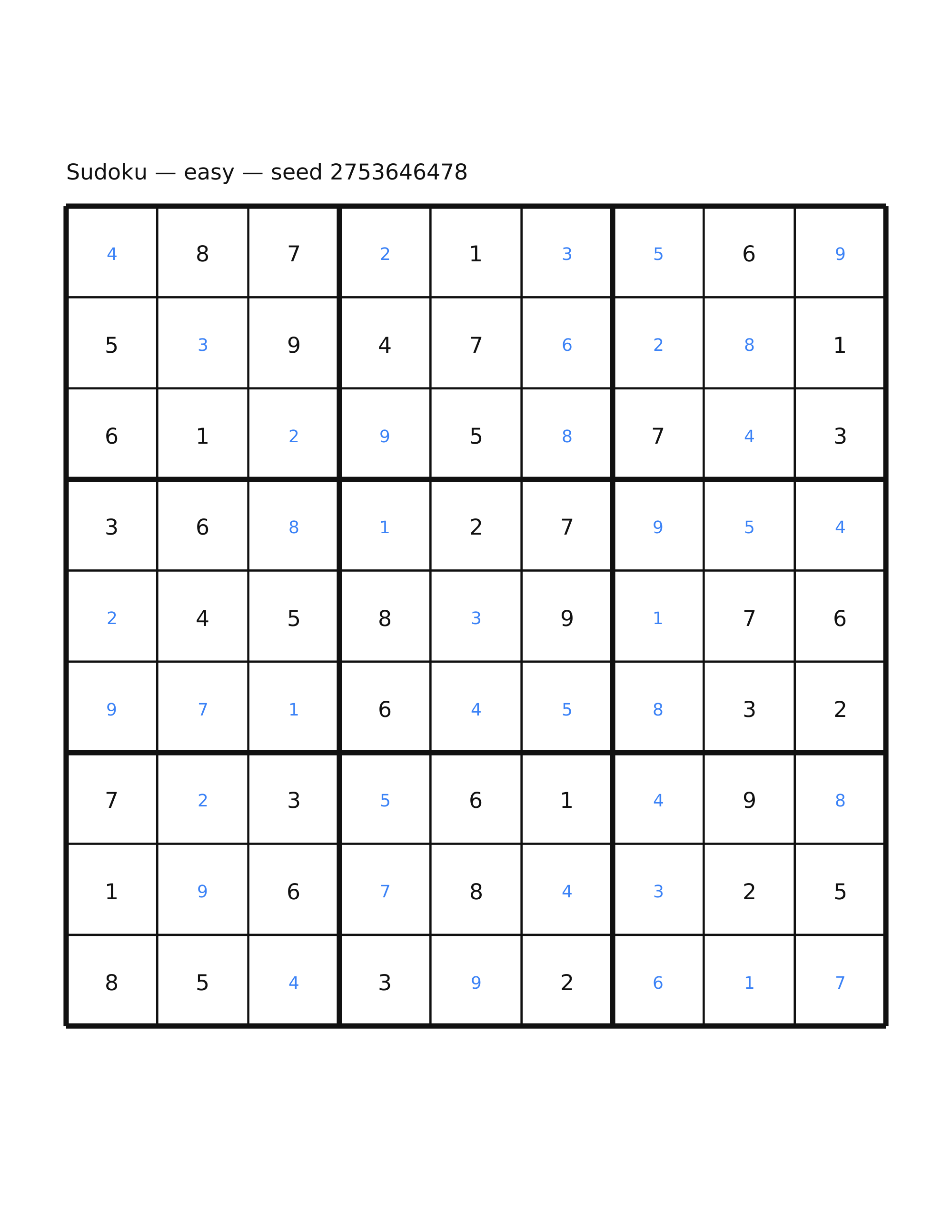 Sudoku — easy #42 — solution