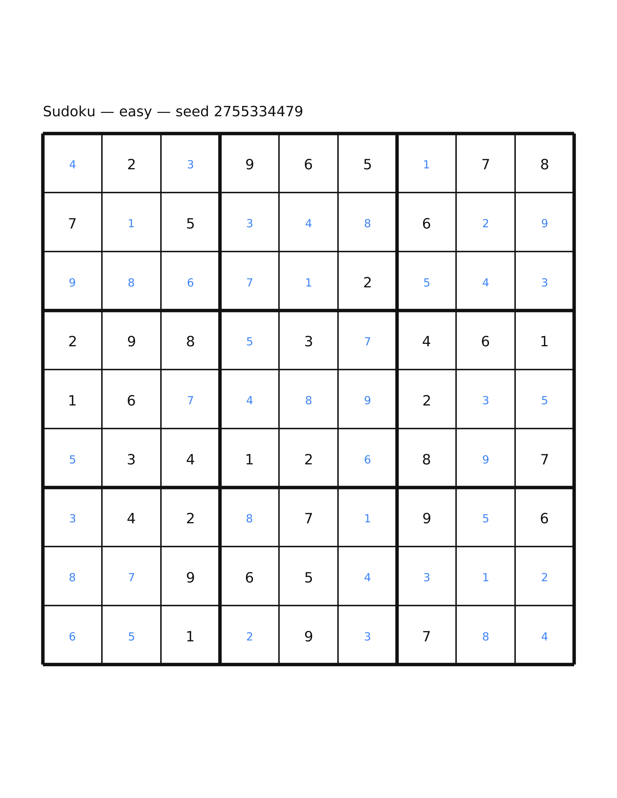 Sudoku — easy #11 — solution