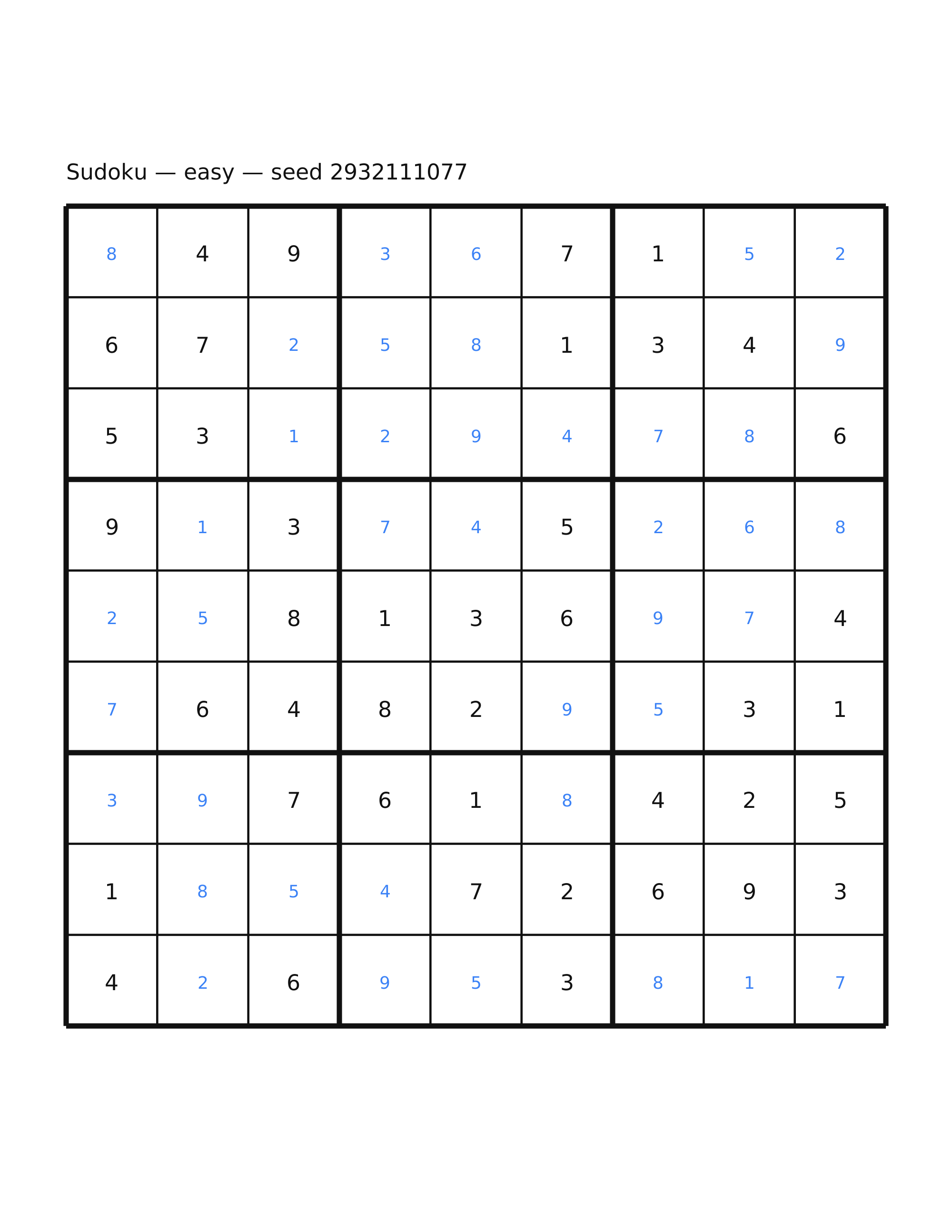 Sudoku — easy #7 — solution