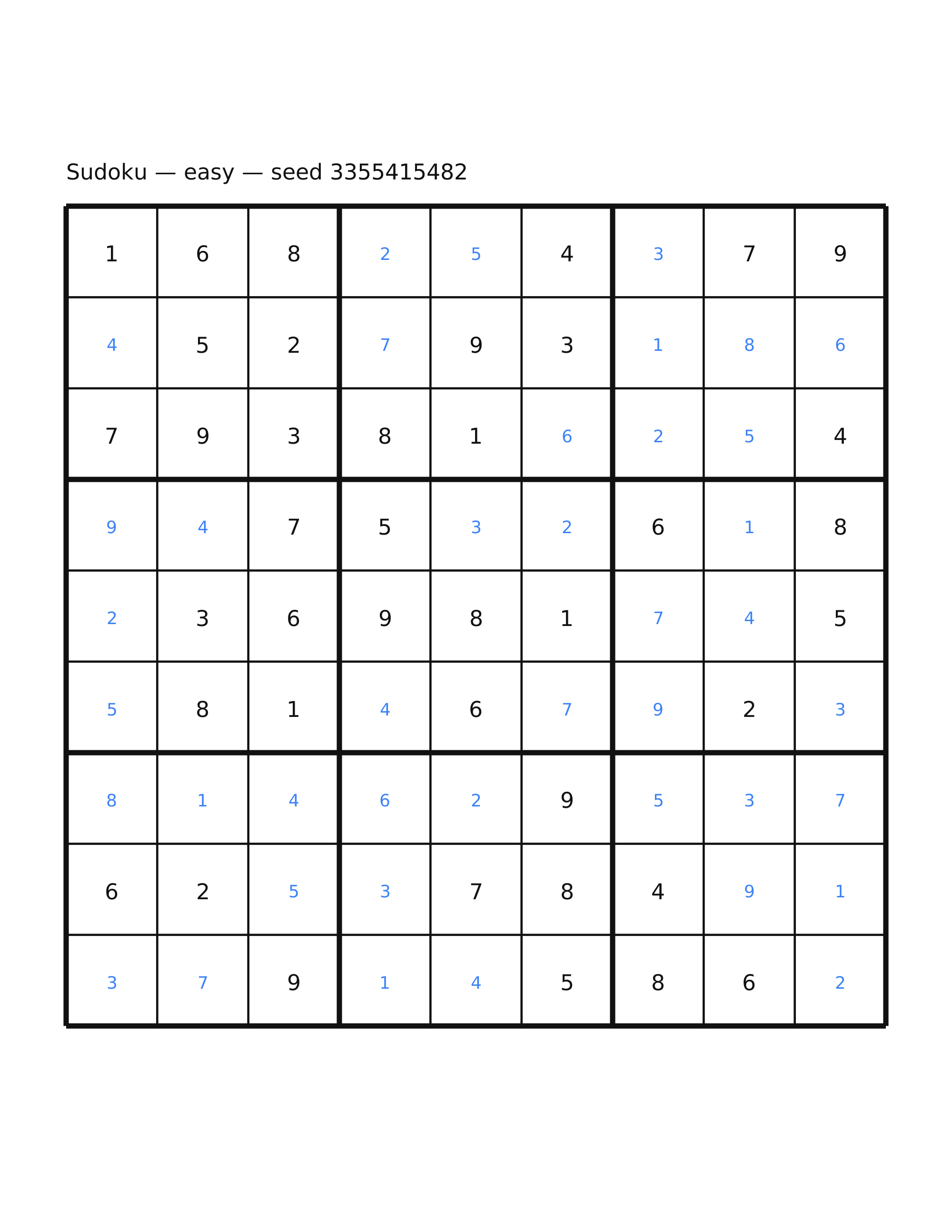 Sudoku — easy #61 — solution