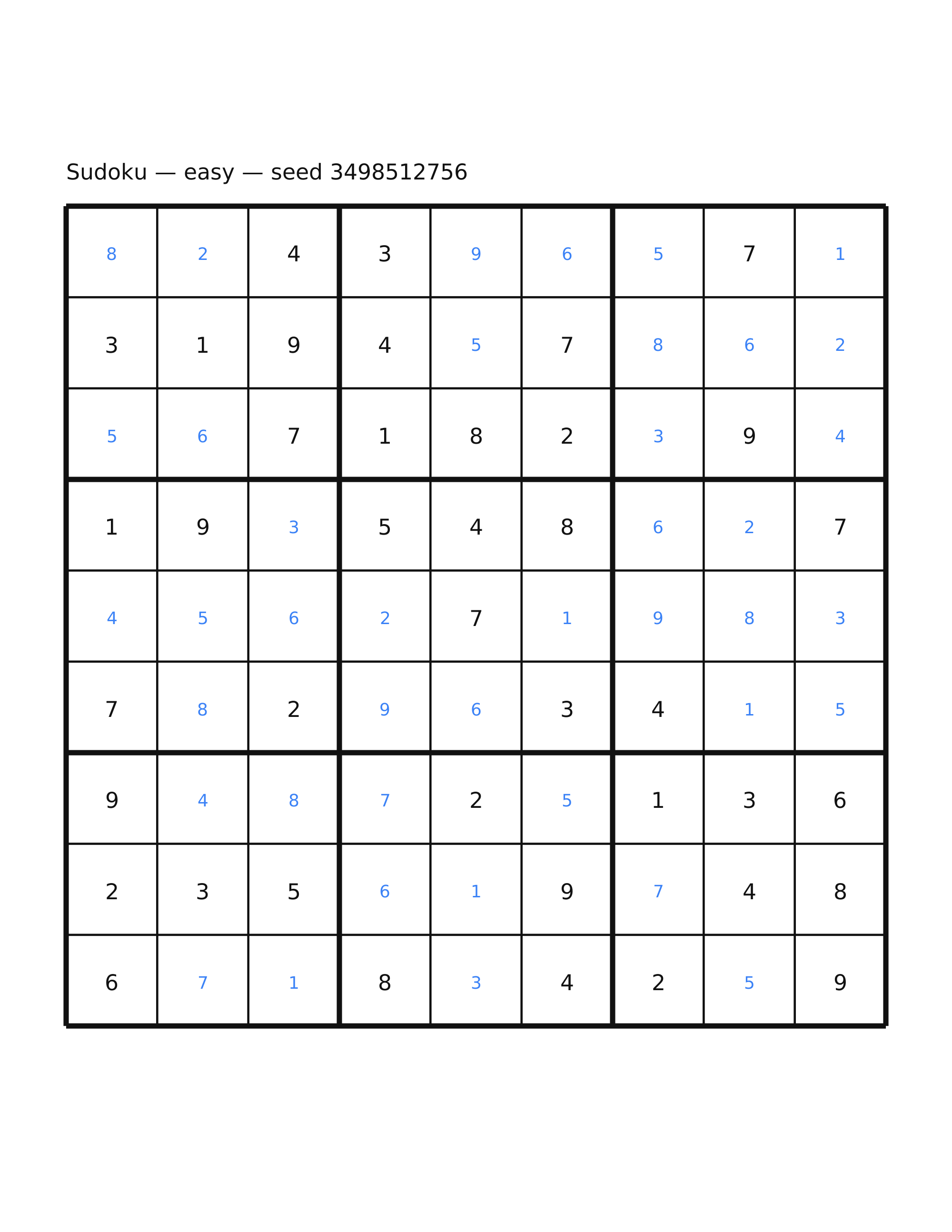 Sudoku — easy #38 — solution