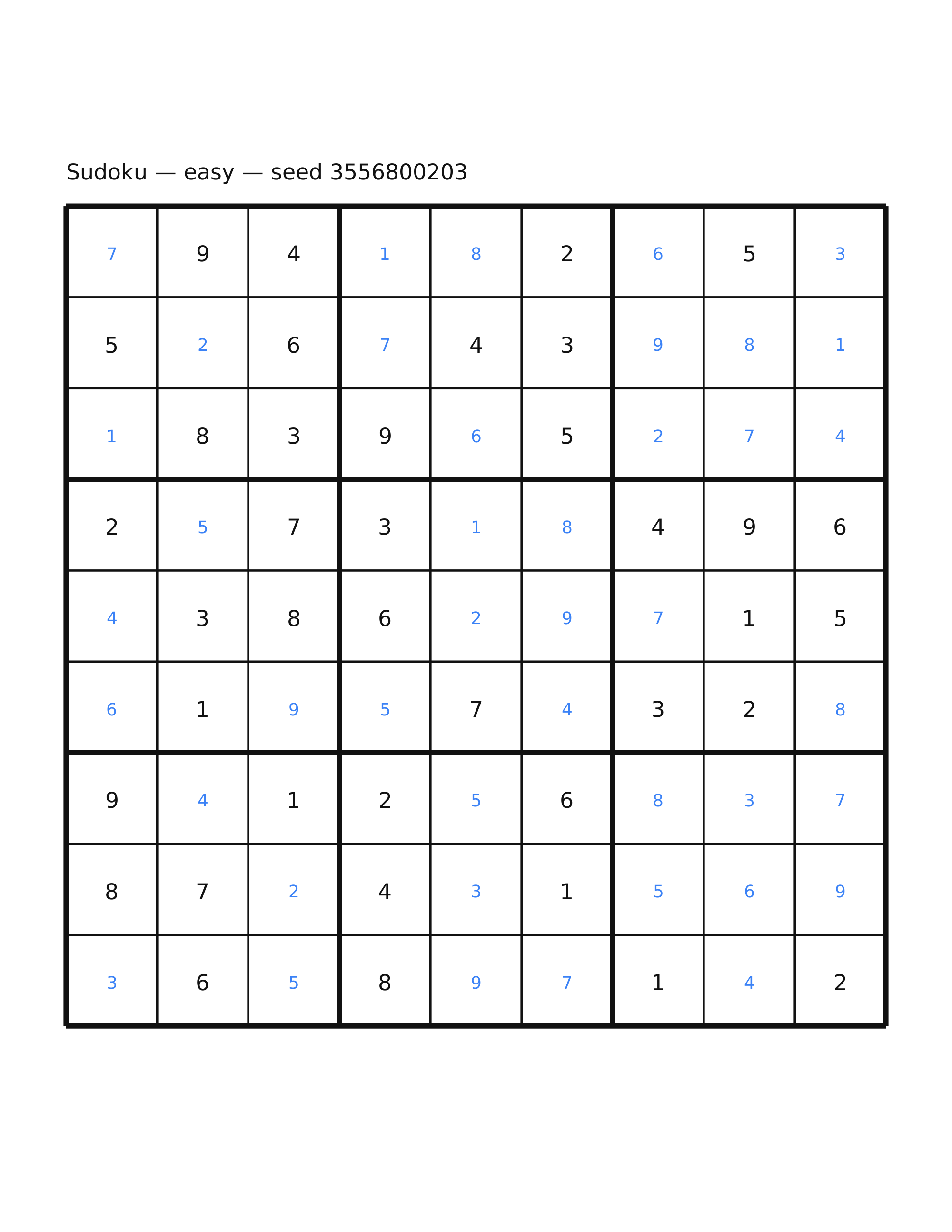 Sudoku — easy #4 — solution