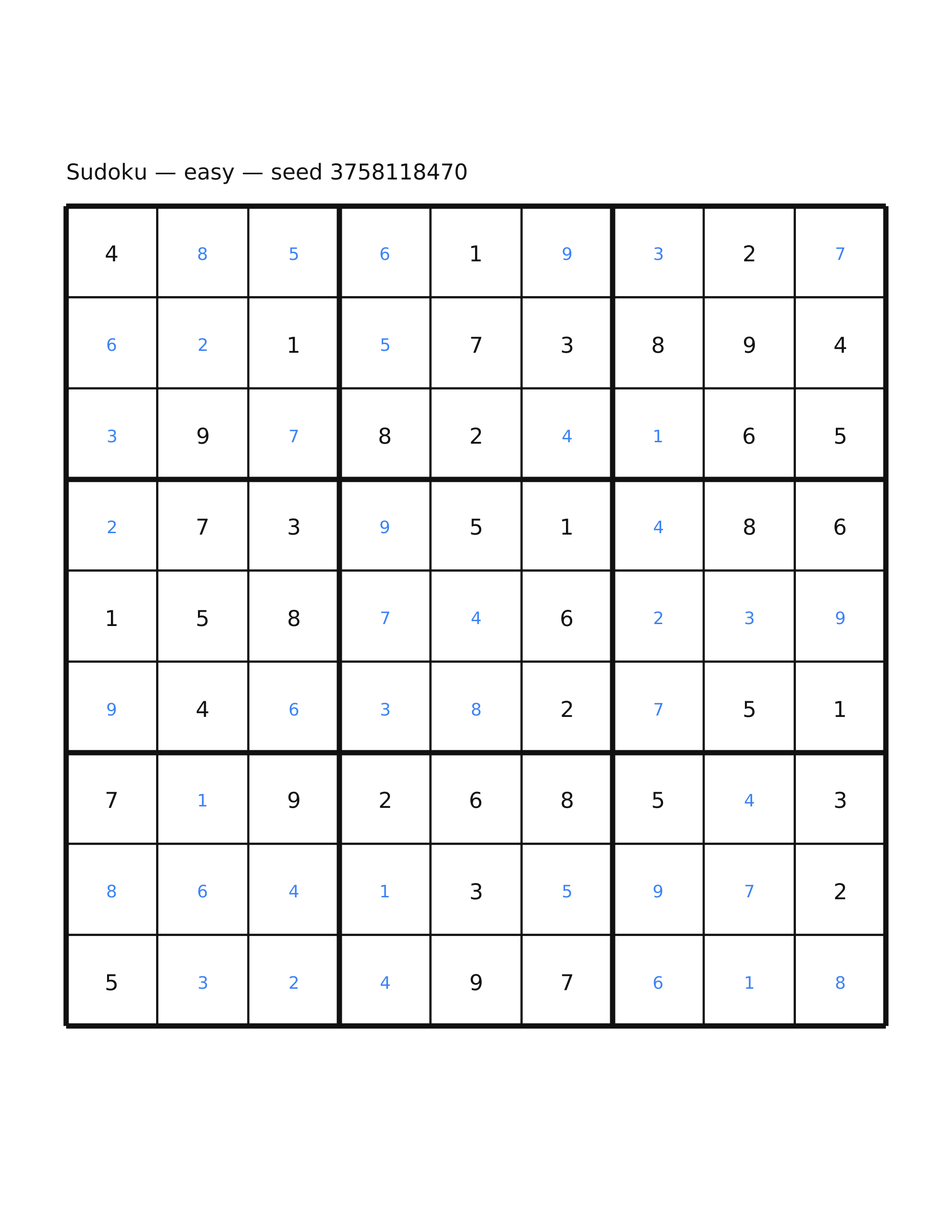 Sudoku — easy #18 — solution